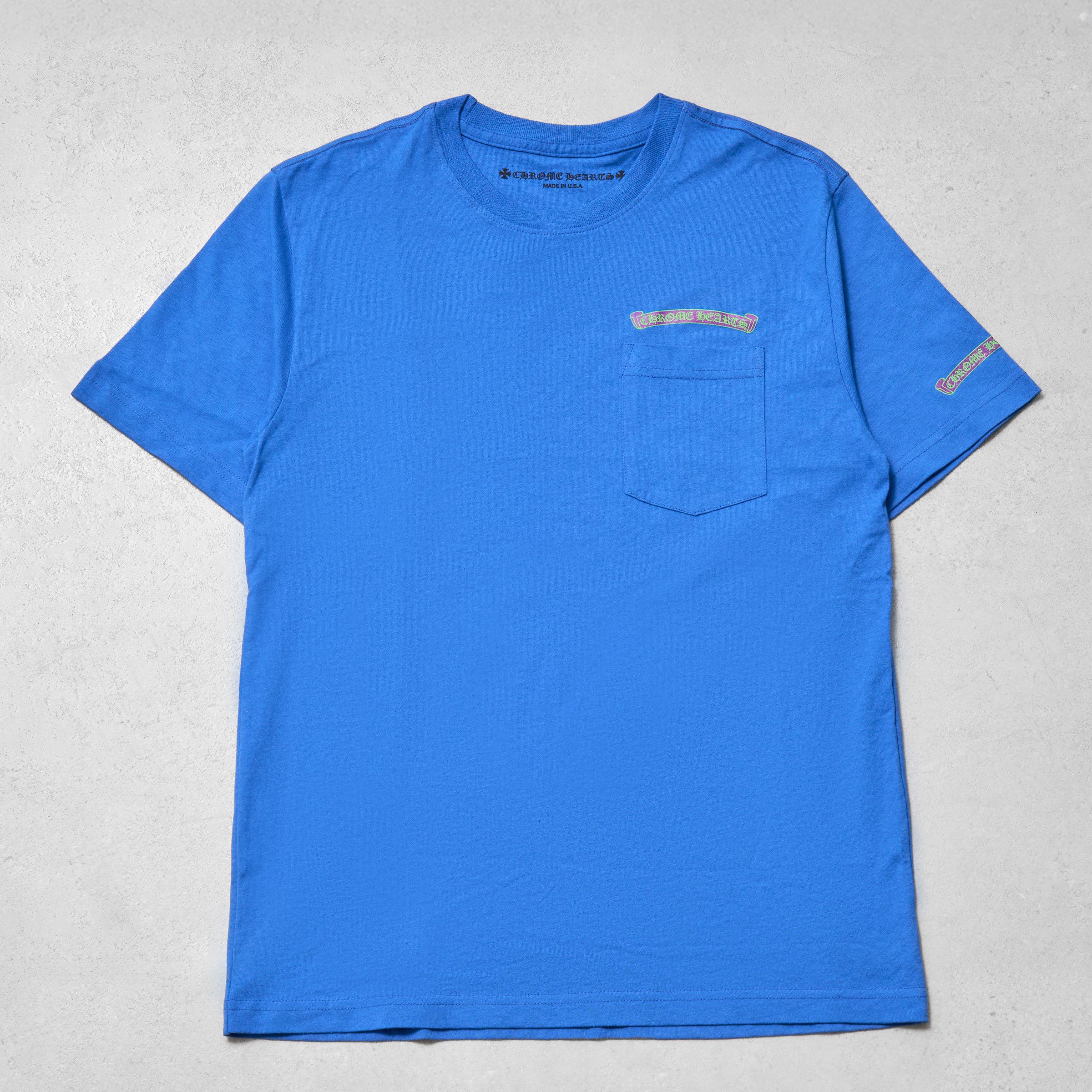 Chrome Hearts CHROME HEARTS Scroll Logo T Shirt BLUE Size US M / EU 48-50 / 2 - 3 Thumbnail