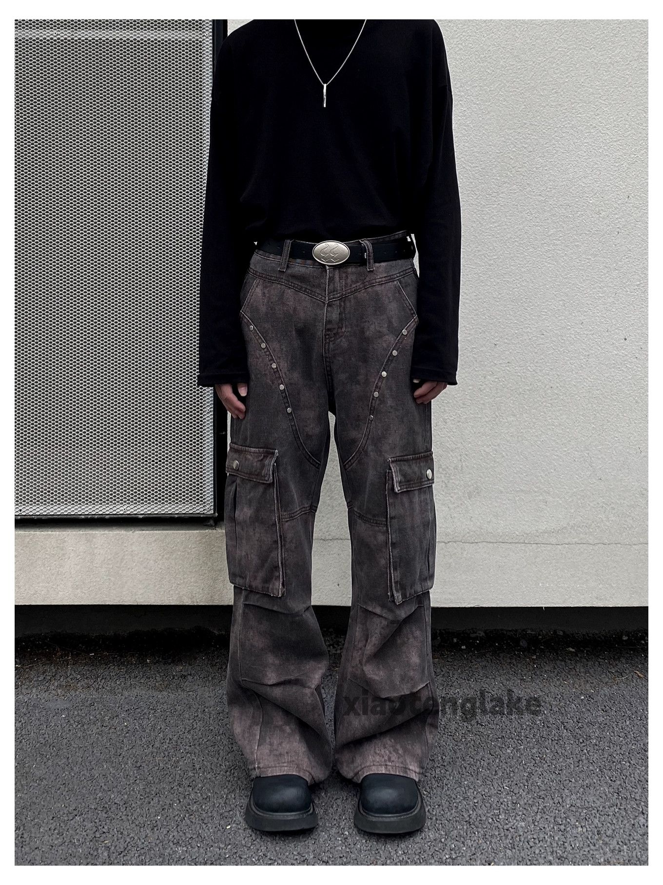 Designer × Japanese Brand × Vintage washed faded cleanfit yuppie tie dye flared cargo pants Size US 30 / EU 46 - 7 Thumbnail