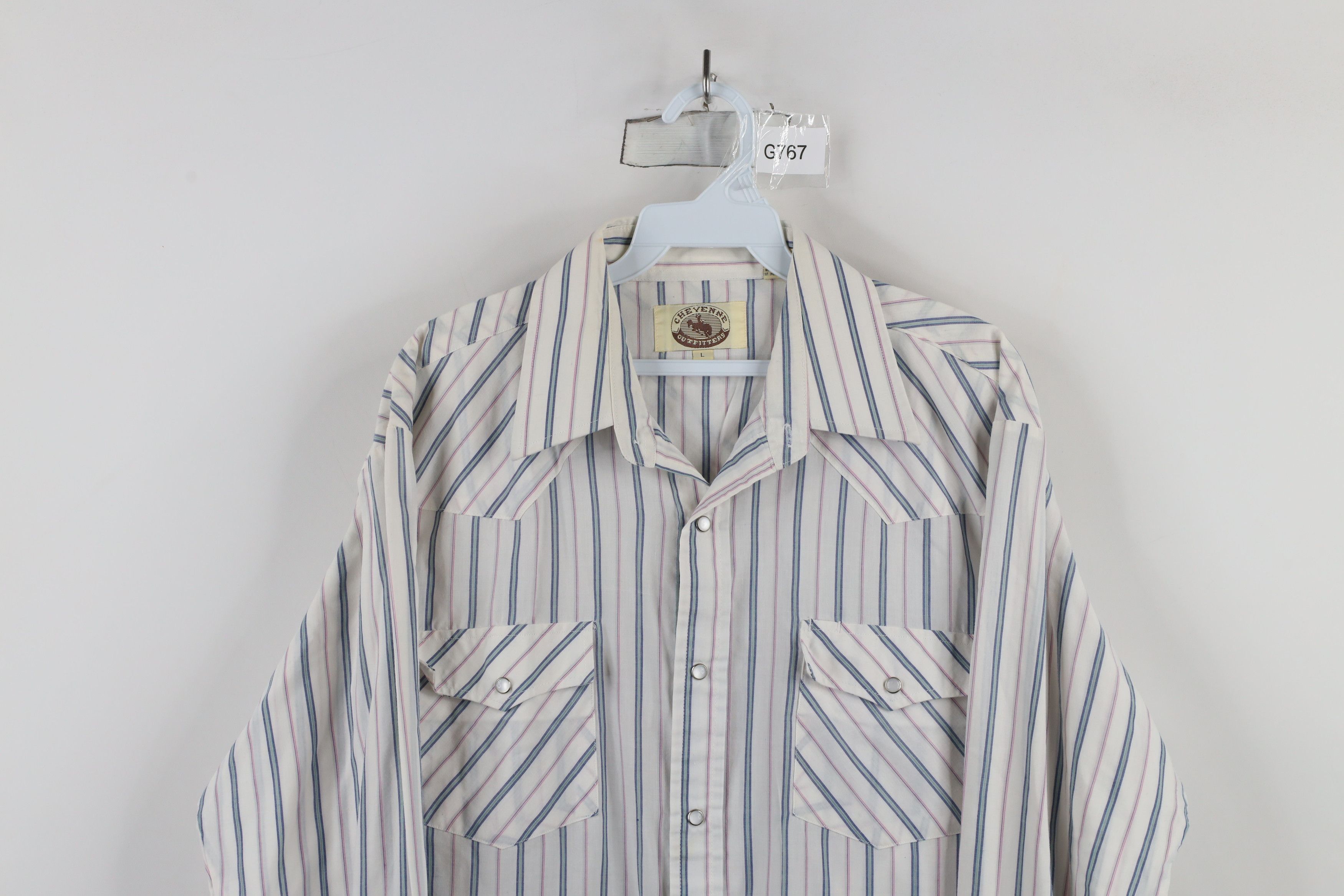 Vintage Vintage 70s 80s Rockabilly Cowboy Striped Snap Button Shirt Size US L / EU 52-54 / 3 - 2 Thumbnail