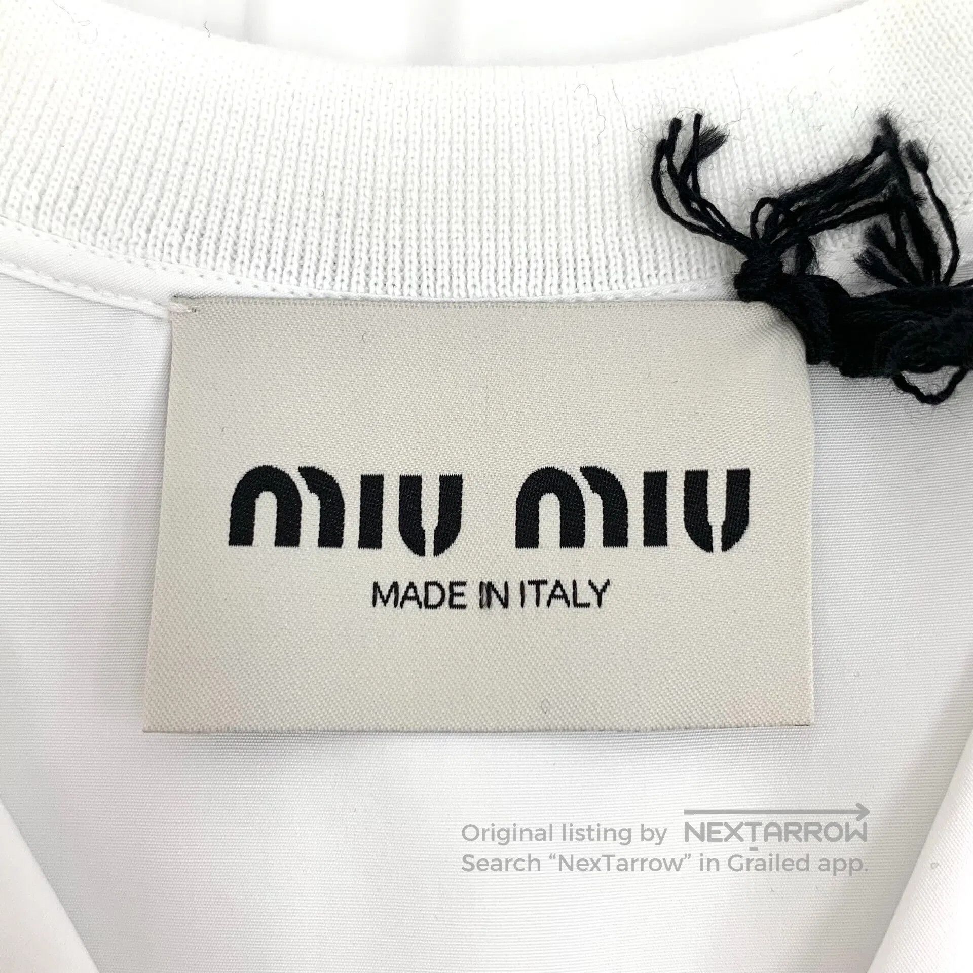 Miu Miu Miu Miu White logo letter embroidery cotton lapel single-b Size XS / US 0-2 / IT 36-38 - 6 Thumbnail