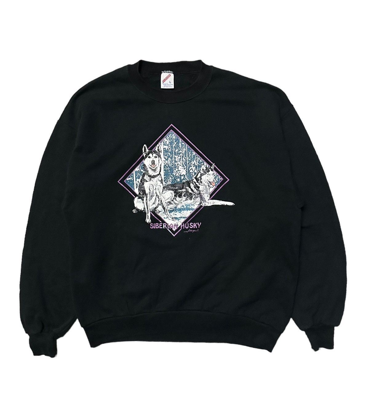 Vintage Vintage 90s Siberian husky sweatshirt Size US L / EU 52-54 / 3 - 1 Thumbnail