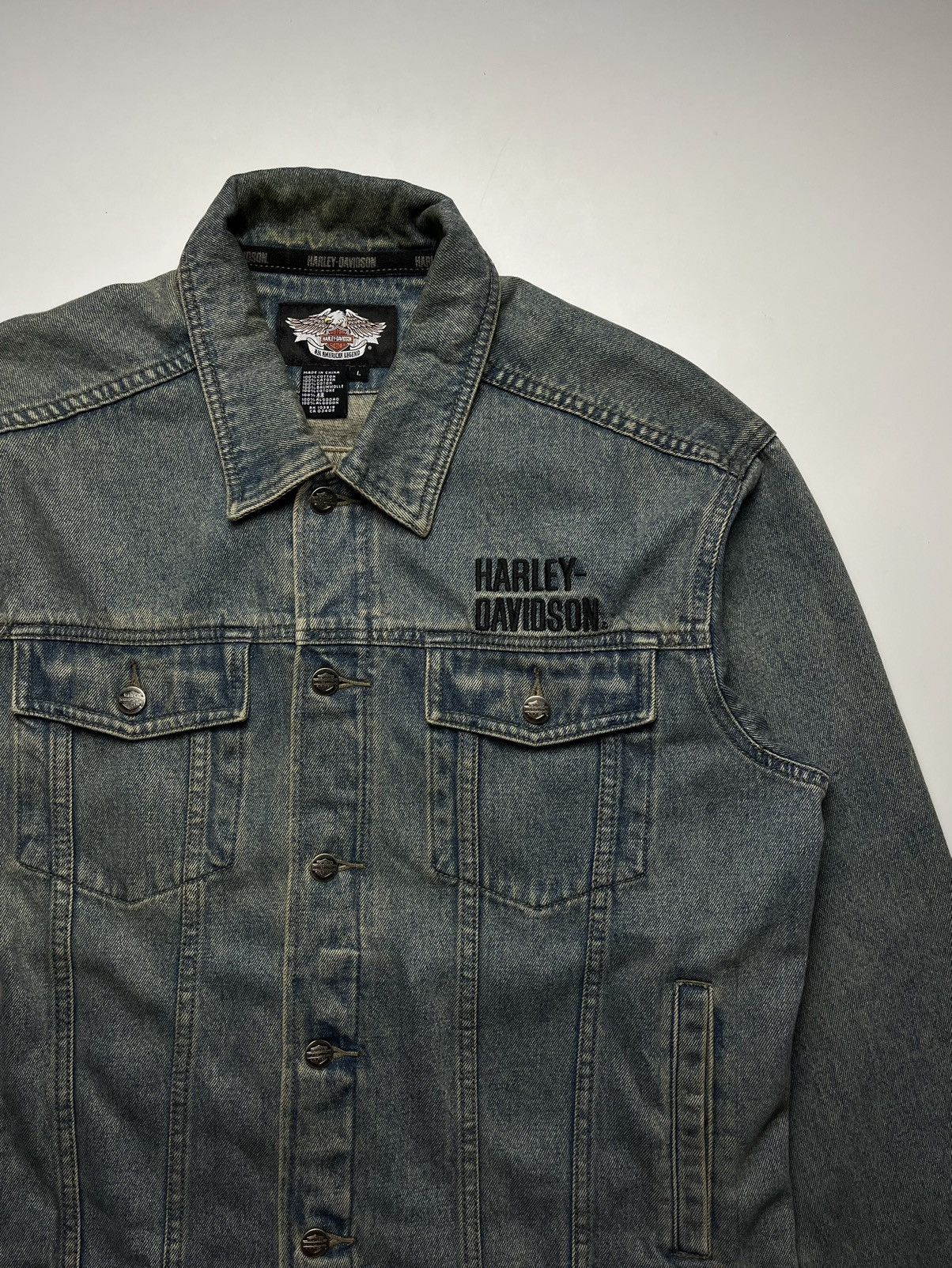 Harley Davidson Harley Davidson Gothic Skull Embroidered Denim Jacket Size US L / EU 52-54 / 3 - 3 Thumbnail