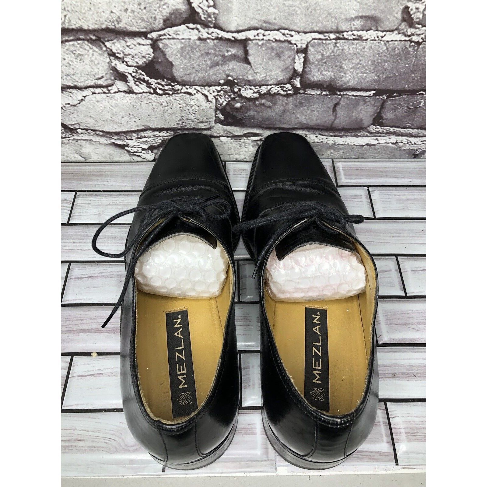 Mezlan Mezlan Lancer Black Leather Square Cap Toe Lace Oxfords Shoe Size US 10 / EU 43 - 4 Thumbnail