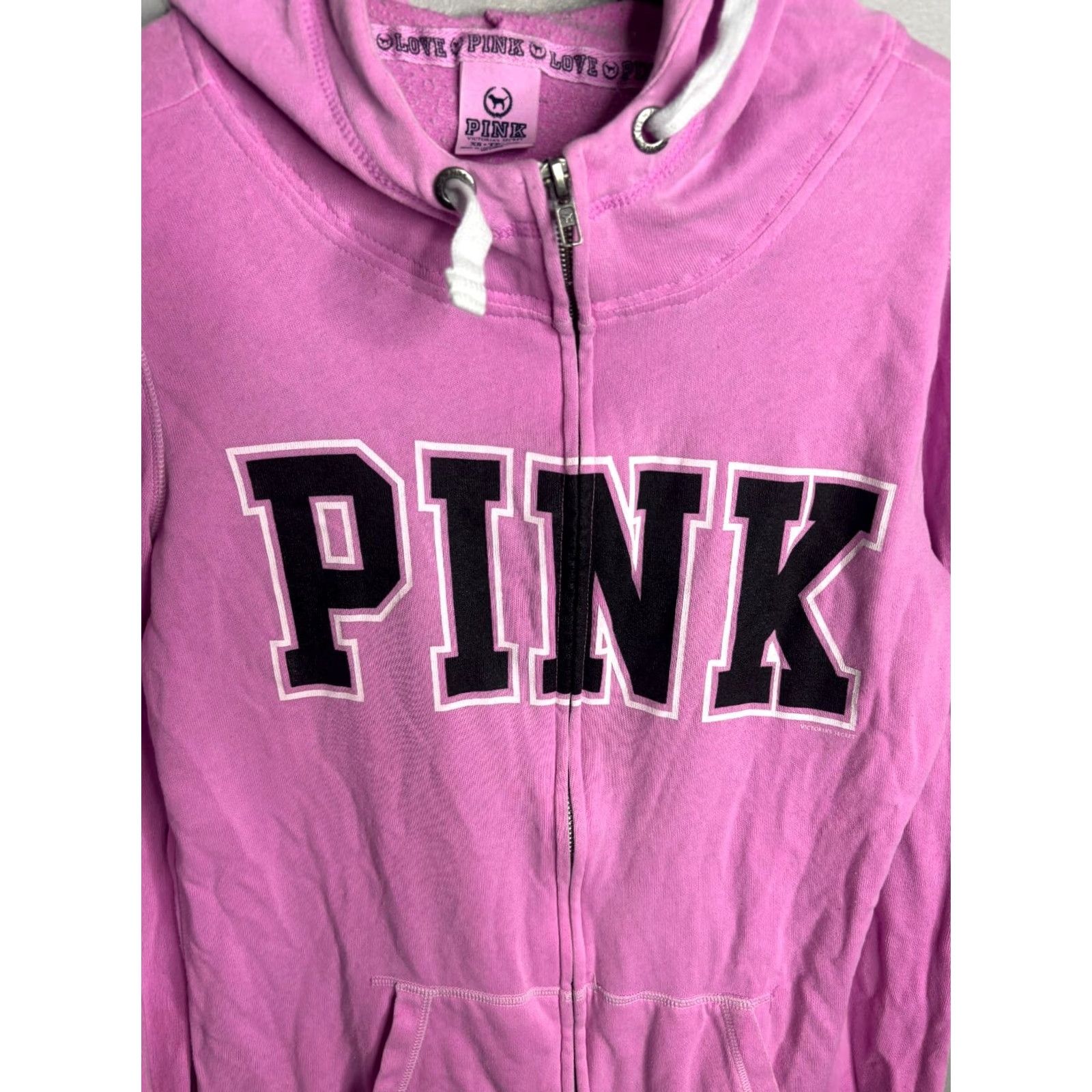 Victoria's Secret Victoria's Secret PINK Hoodie Womens XS Zip Hoodie Pink Logo 8/10 Replacement 6368 Size XS / US 0-2 / IT 36-38 - 2 Thumbnail