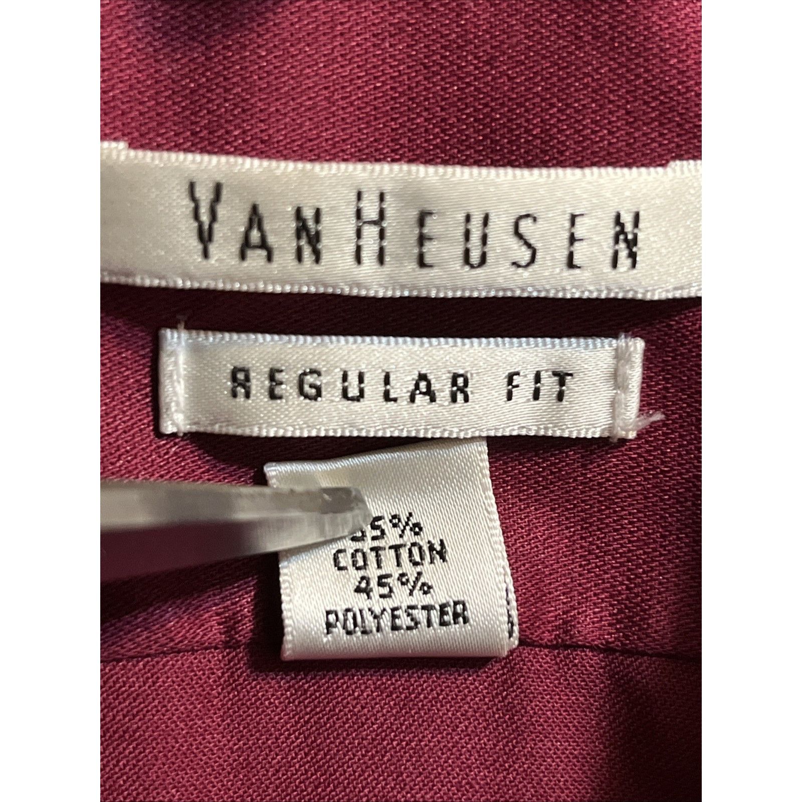 Van Heusen Van Heusen Mens Lux Sateen Red LS Dress Shirt Sz 17.5 34/35 Size US XXL / EU 58 / 5 - 6 Thumbnail