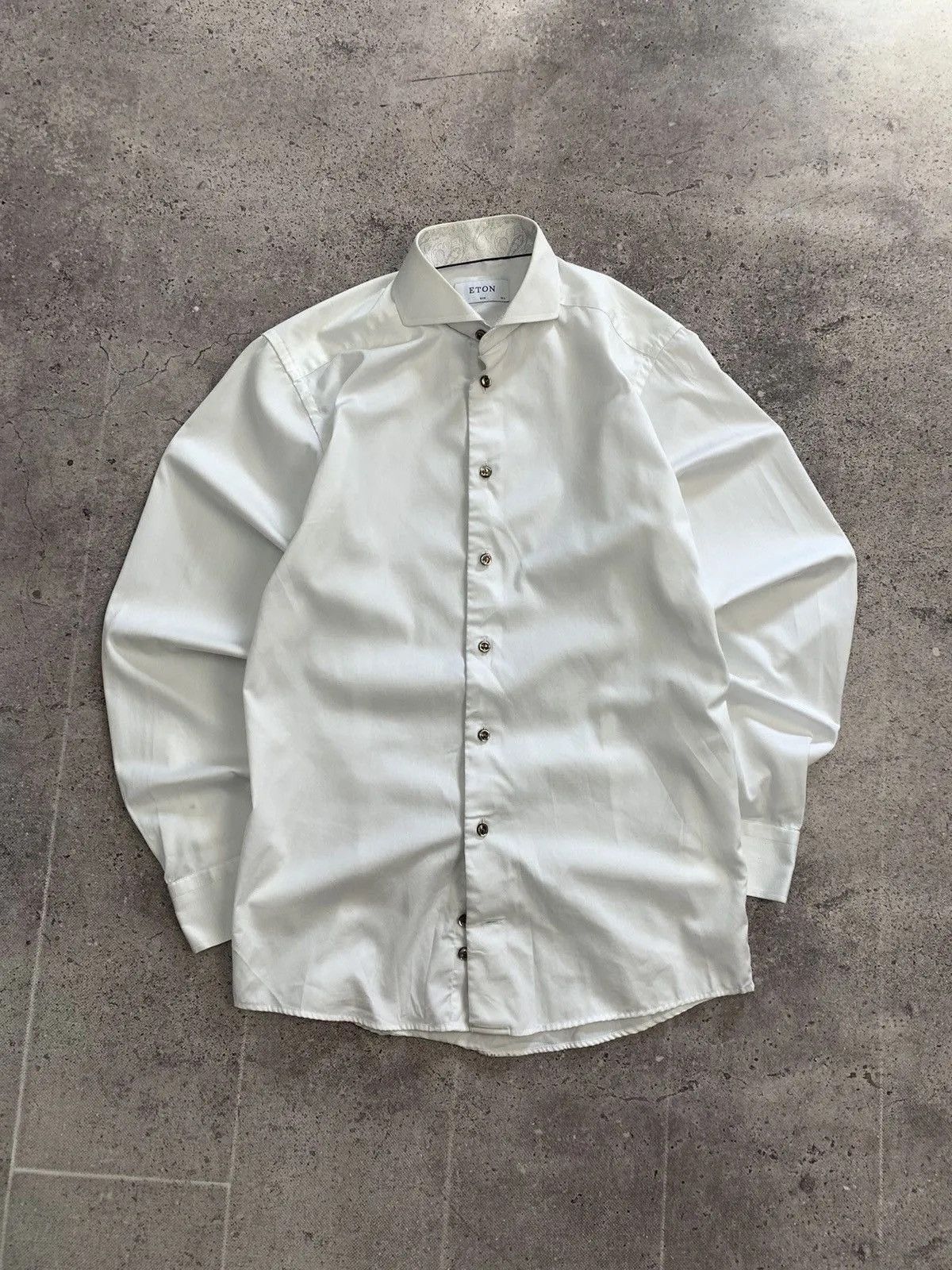 Eton × Vintage Vintage Shirt Eton white nova check OldMoney watanage faded Size US M / EU 48-50 / 2 - 2 Thumbnail