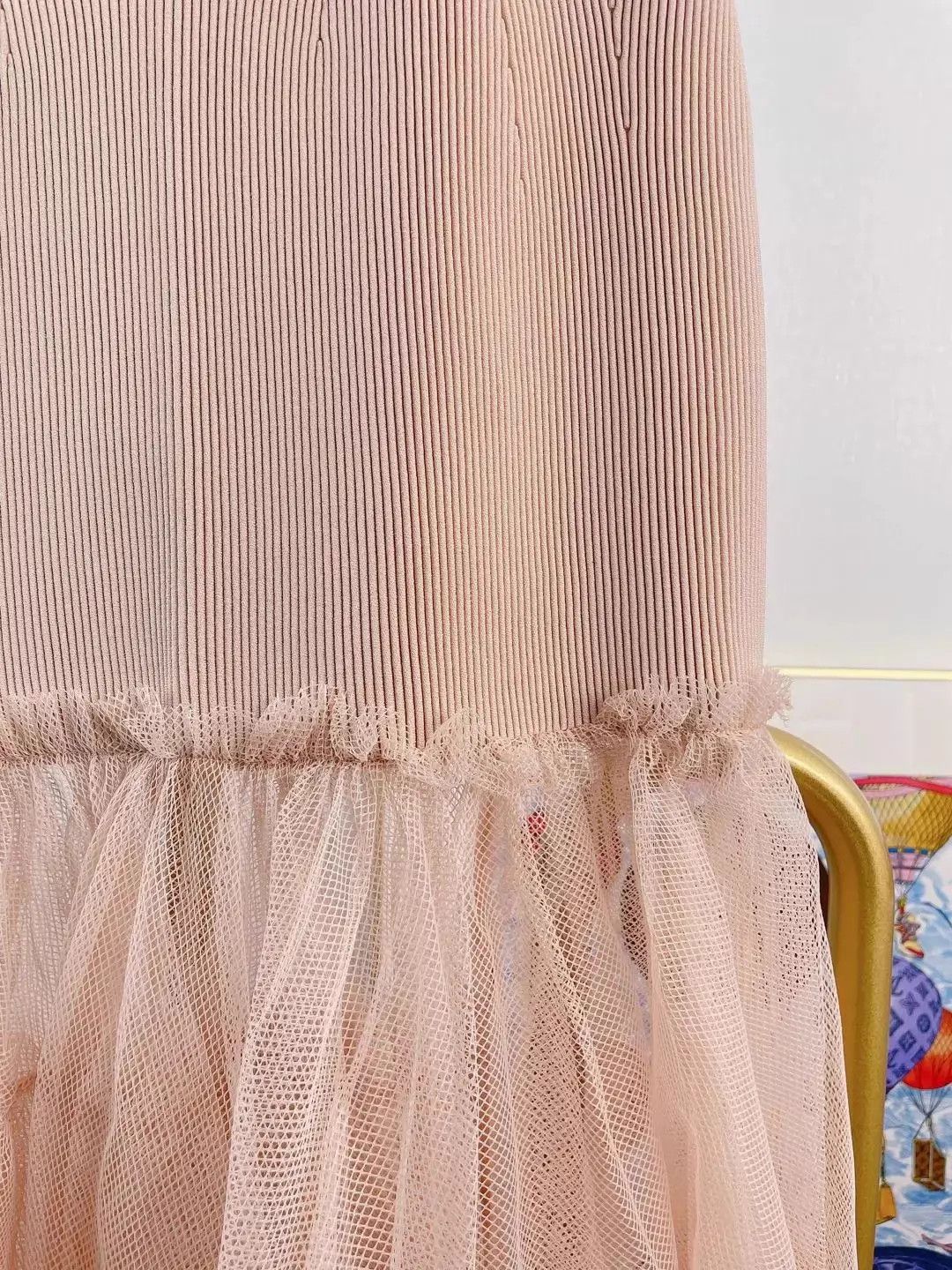 Alexander McQueen AMQ Pink Knit Colorblocked Tulle Skirt L Size L / US 10 / IT 46 - 4 Thumbnail