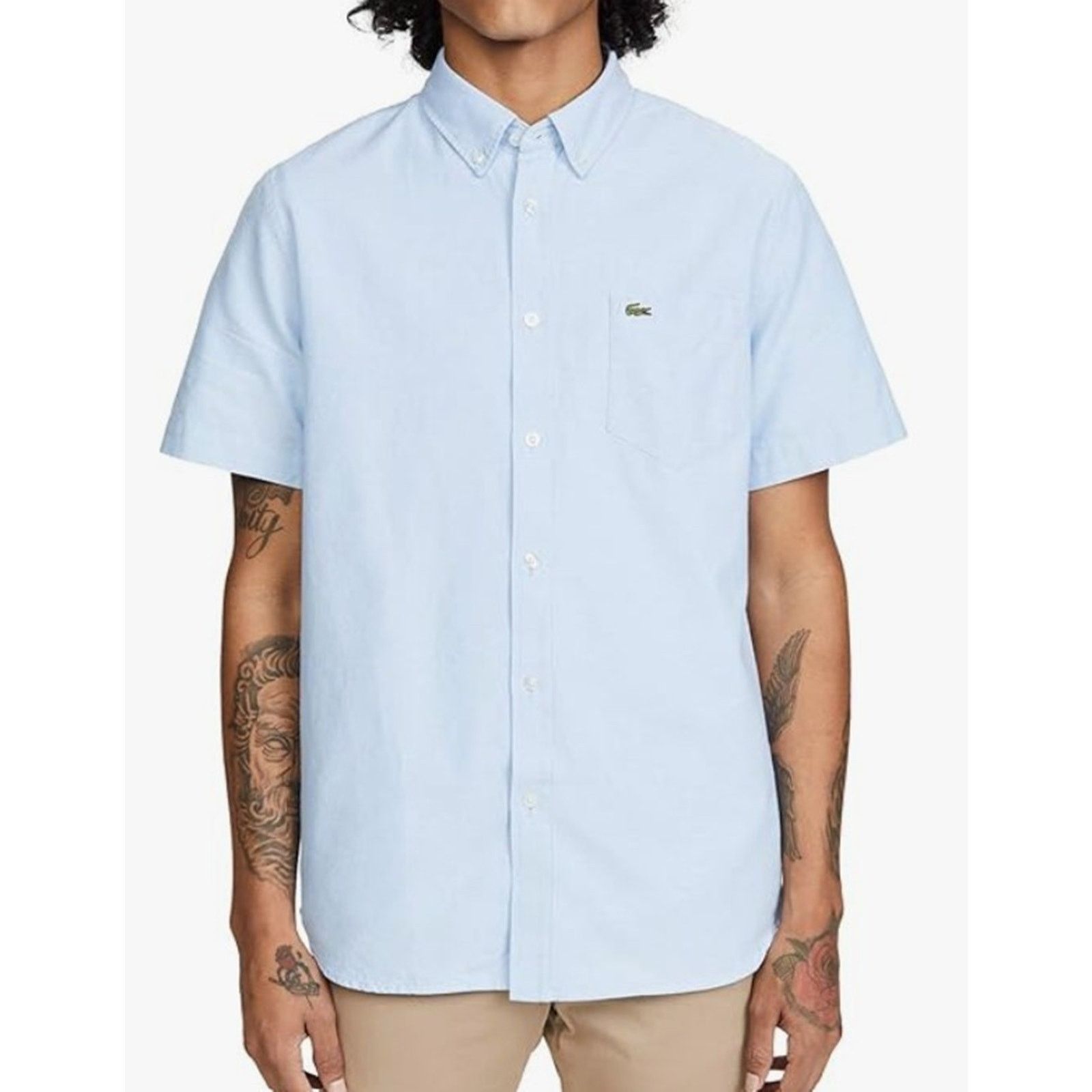 Lacoste Lacoste Men's Oxford Regular Fit Woven Button Shirt Blue L Size US L / EU 52-54 / 3 - 1 Thumbnail
