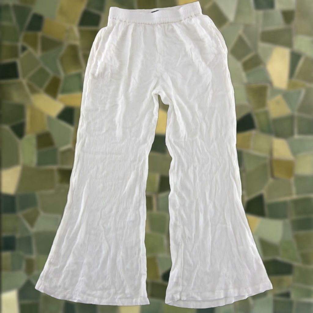 Volcom Volcom Women XS Ivory 100% Rayon Pocket Wide Leg High Rise Pull-On Pants Size 26" / US 2 / IT 38 - 1 Thumbnail