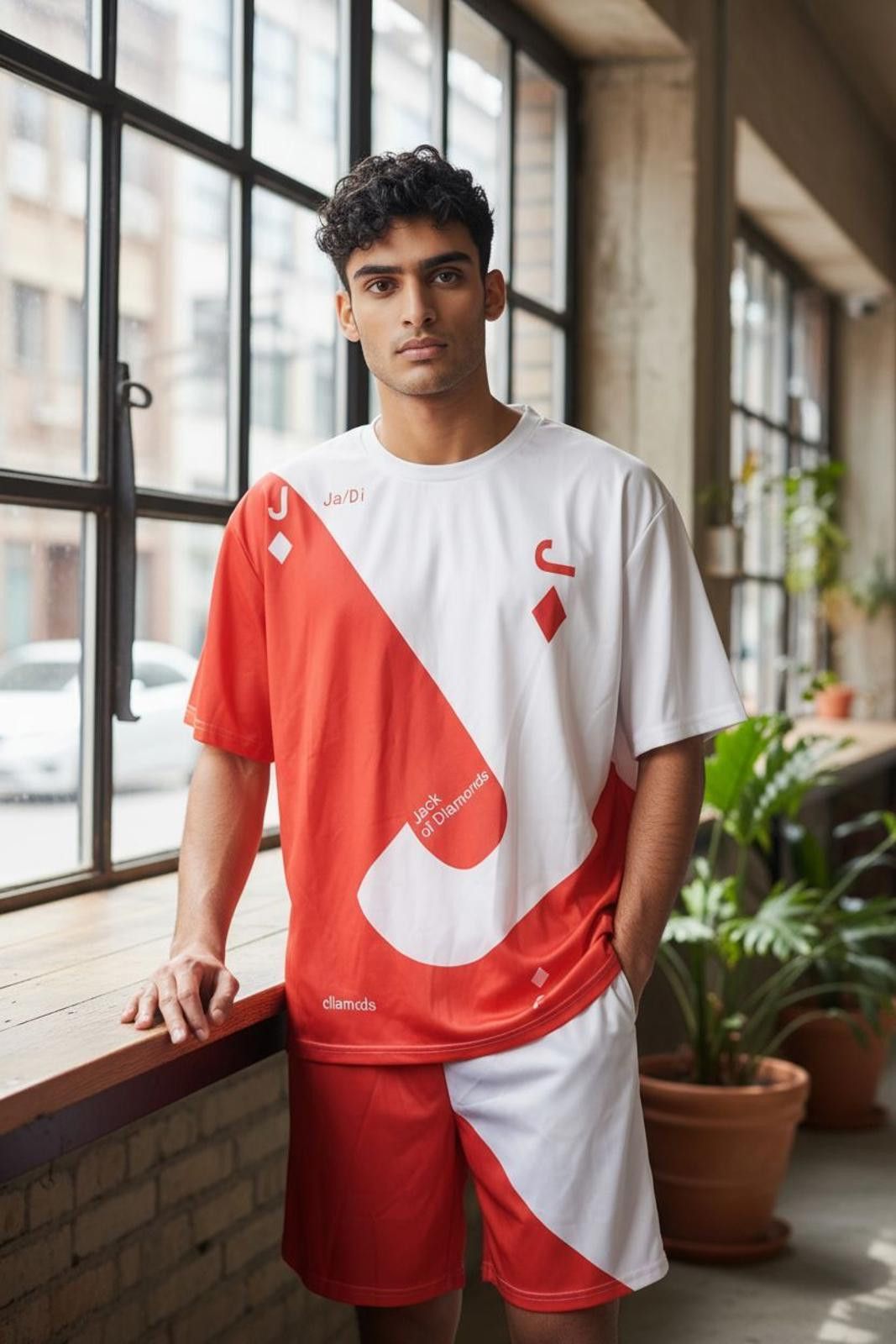 Unknown London Men's Casual Shorts and T-Shirt Set with Jack of Diamonds Size US 44 / EU 60 - 2 Thumbnail