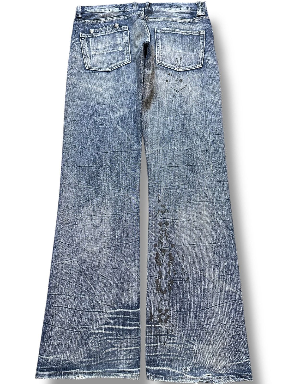 Japanese Brand Vintage Wild Life Stamped Grunge Honeycomb Distressed Denim Size US 34 / EU 50 - 5 Thumbnail
