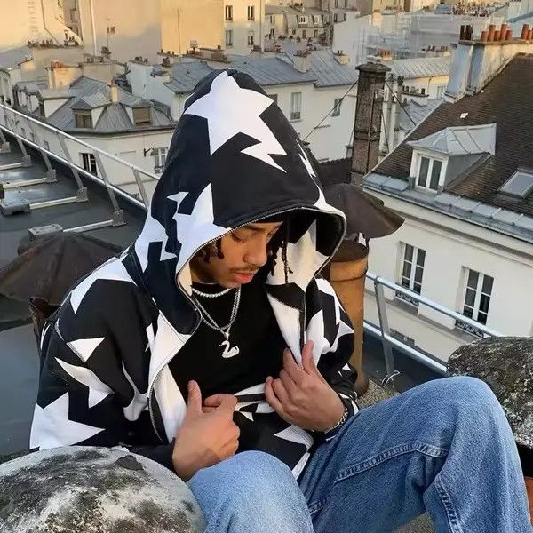 Japanese Brand Higuchi x natsu Star Oversize Zip Up Hoodie Size US M / EU 48-50 / 2 - 1 Thumbnail