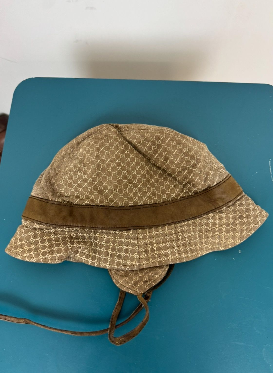 Gucci Gucci Vintage Monogram Bucket Hat Leather Size M Kids Size ONE SIZE - 2 Thumbnail
