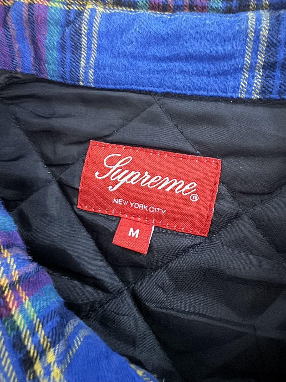 Supreme Supreme Quilted Plaid Flannel Shirt Dusty Royal Size US M / EU 48-50 / 2 - 5 Thumbnail