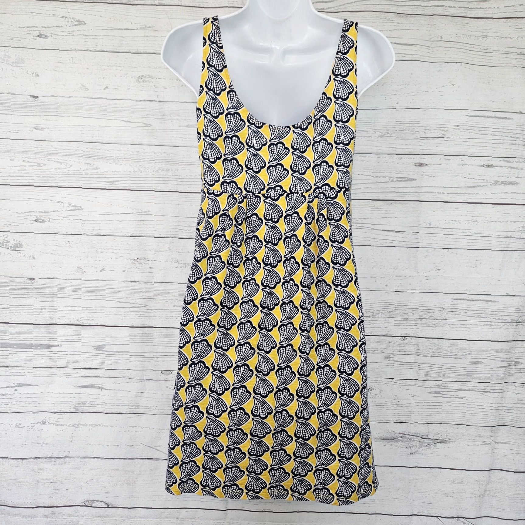 Boden Boden Womens Claire Slub Knit Sundress Dress Short Sleeveless Scoop Neck Pullover Casual Summer Regular Size 2 Blue Yellow Seashells Size XS / US 0-2 / IT 36-38 - 3 Thumbnail