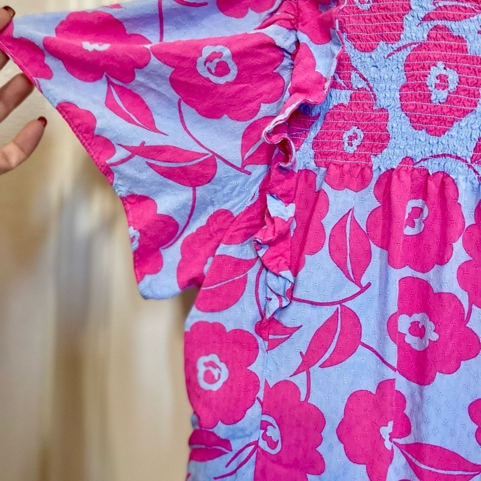 Other Charter Club Ruffle Sleeved Blouse w. Smocking @ Neckline S Size S / US 4 / IT 40 - 4 Thumbnail