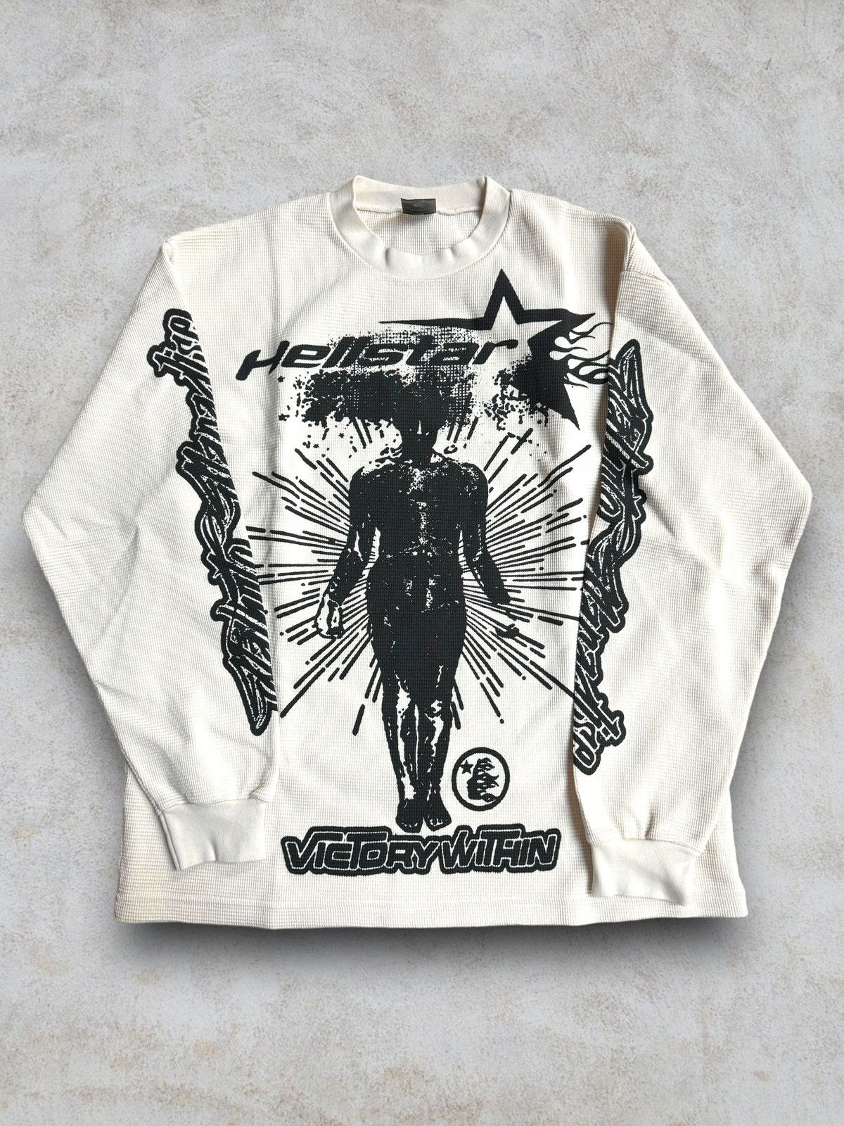 HELLSTAR HELLSTAR STUDIO VICTORY LONG SLEEVE LS THERMAL TEE WHITE