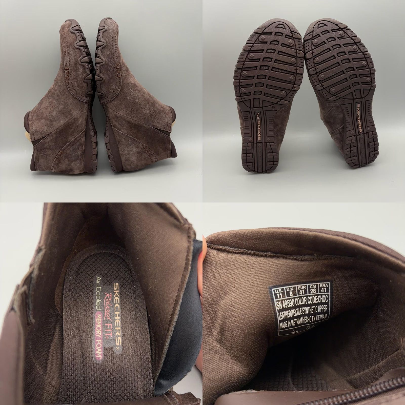 SKECHERS Skechers Boots Womens US 11 Brown Relaxed Fit Ankle Wedge Booties SN 49590 Size US 11 / IT 41 - 8 Thumbnail