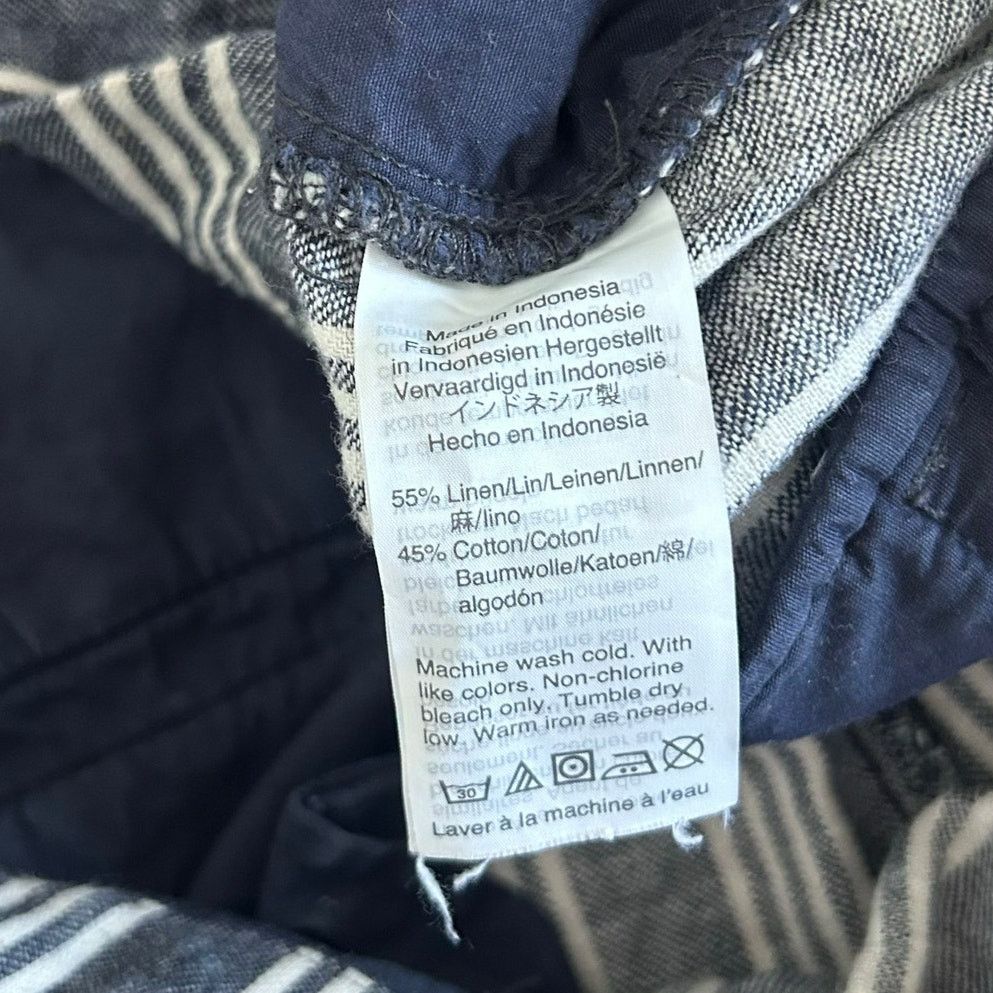 Madewell Madewell Linen Blend Paperbag Belted Indigo Pants Sz 6 Size 28" / US 6 / IT 42 - 4 Thumbnail