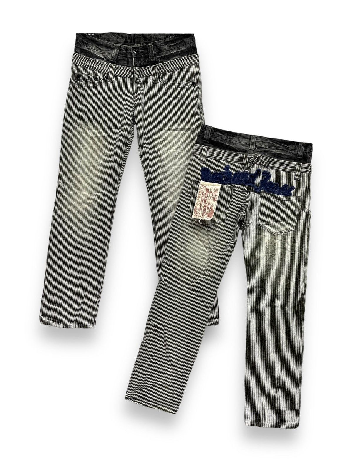Hysteric Glamour × If Six Was Nine × OVER THE STRiPES 🔥BACK & FORTH Hybrid Double Waist Hickory Stripes Denim Size US 31 - 1 Thumbnail