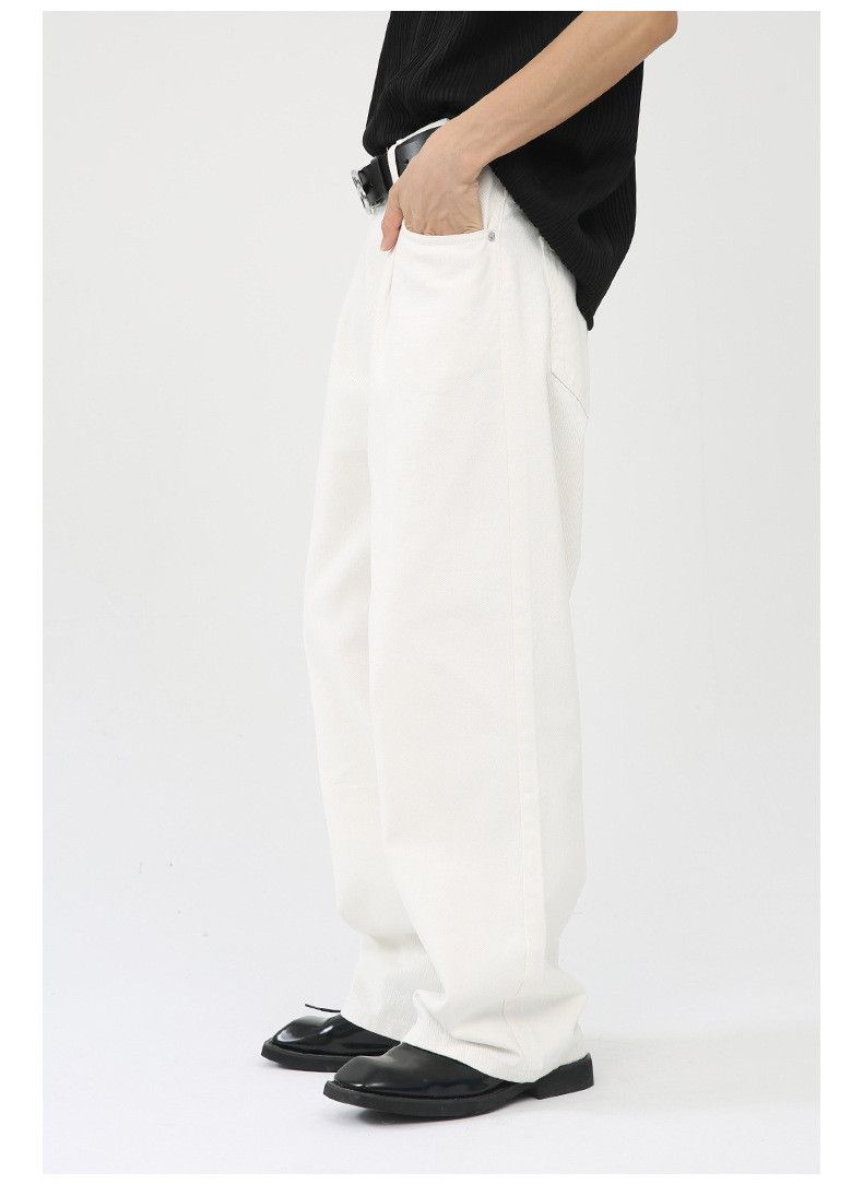 Japanese Brand × Jean Japanese retro solid color loose wide-leg straight jeans Size US 32 / EU 48 - 5 Thumbnail