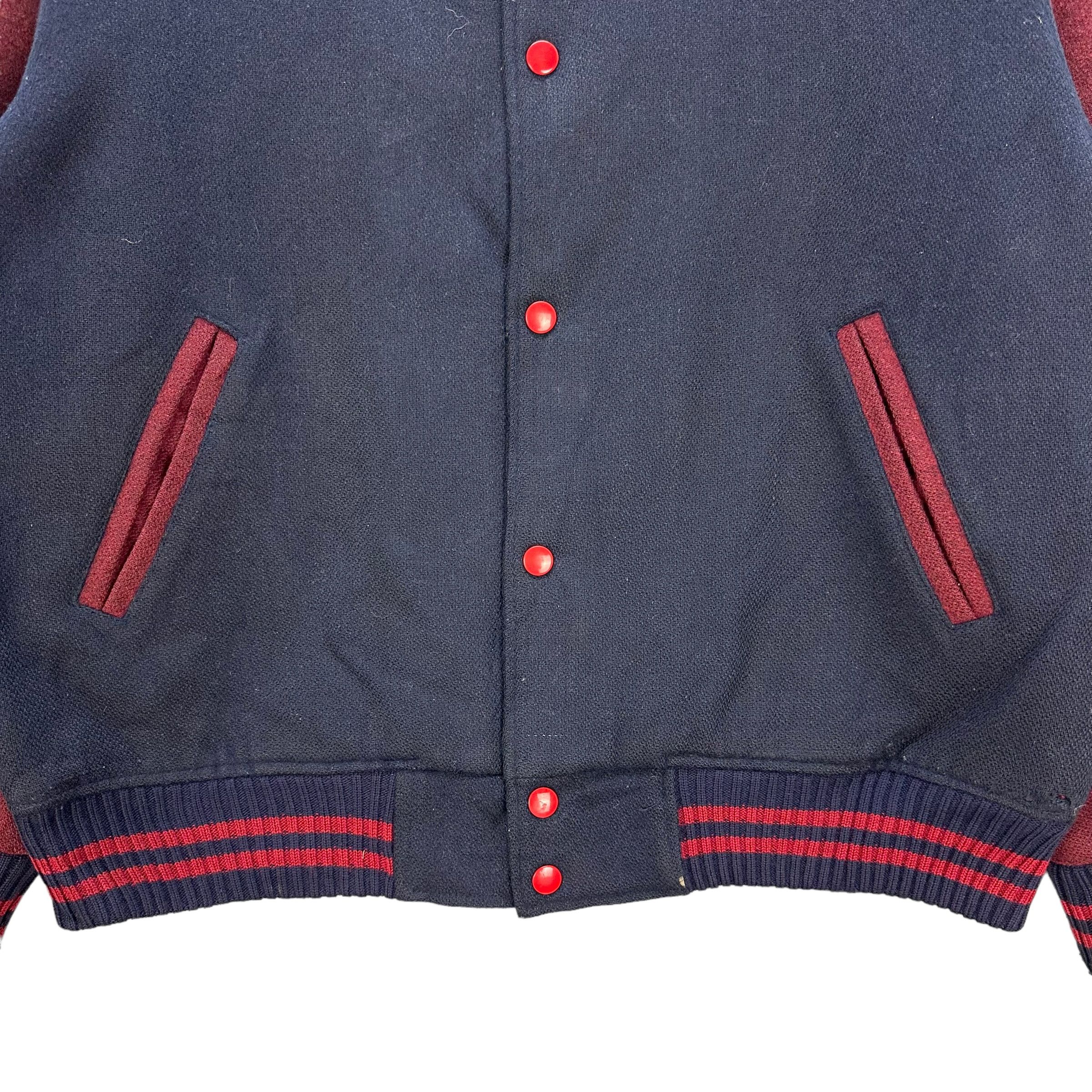 Japanese Brand TRASHED MR. U WOOL VARSITY JACKET #8989-46 Size US L / EU 52-54 / 3 - 3 Thumbnail