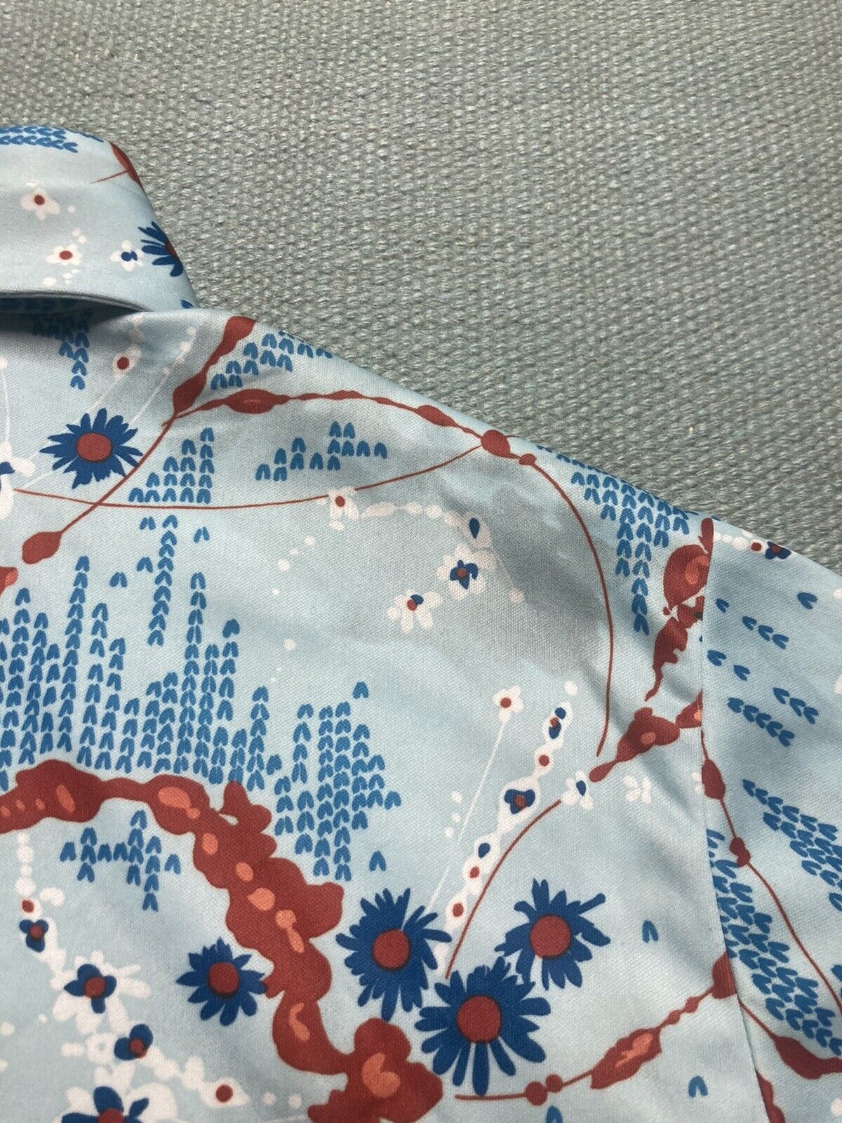 Sears × Vintage 70s sears disco shirt polyester dagger flowers women’s 40 Size L / US 10 / IT 46 - 10 Thumbnail