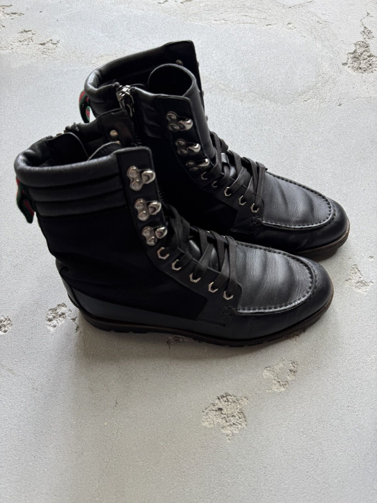 Gucci Black Gucci Leather Combat Boots Size US 7 / EU 40 - 2 Thumbnail