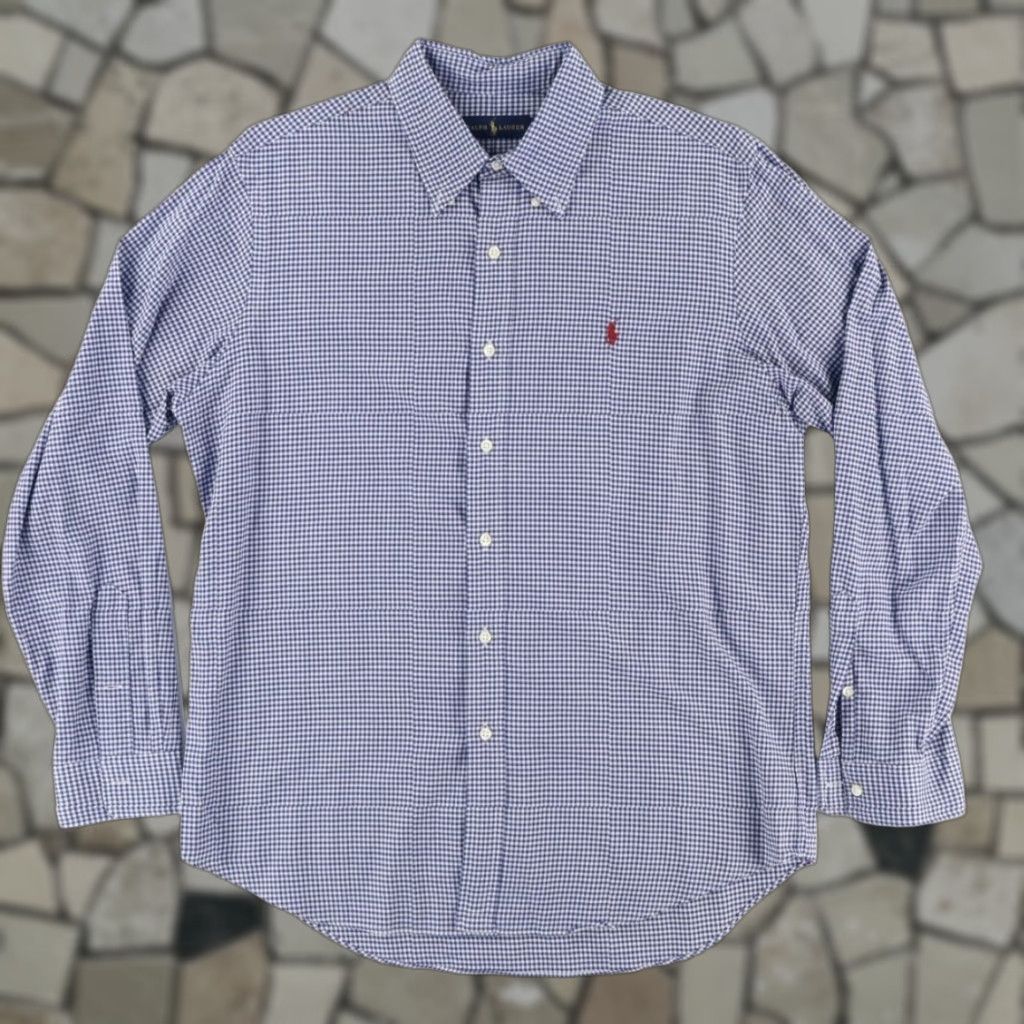 Ralph Lauren Ralph Lauren Dress Cotton Check Long Sleeve Button Down Shirt Blue Men's L Size 42R - 1 Thumbnail
