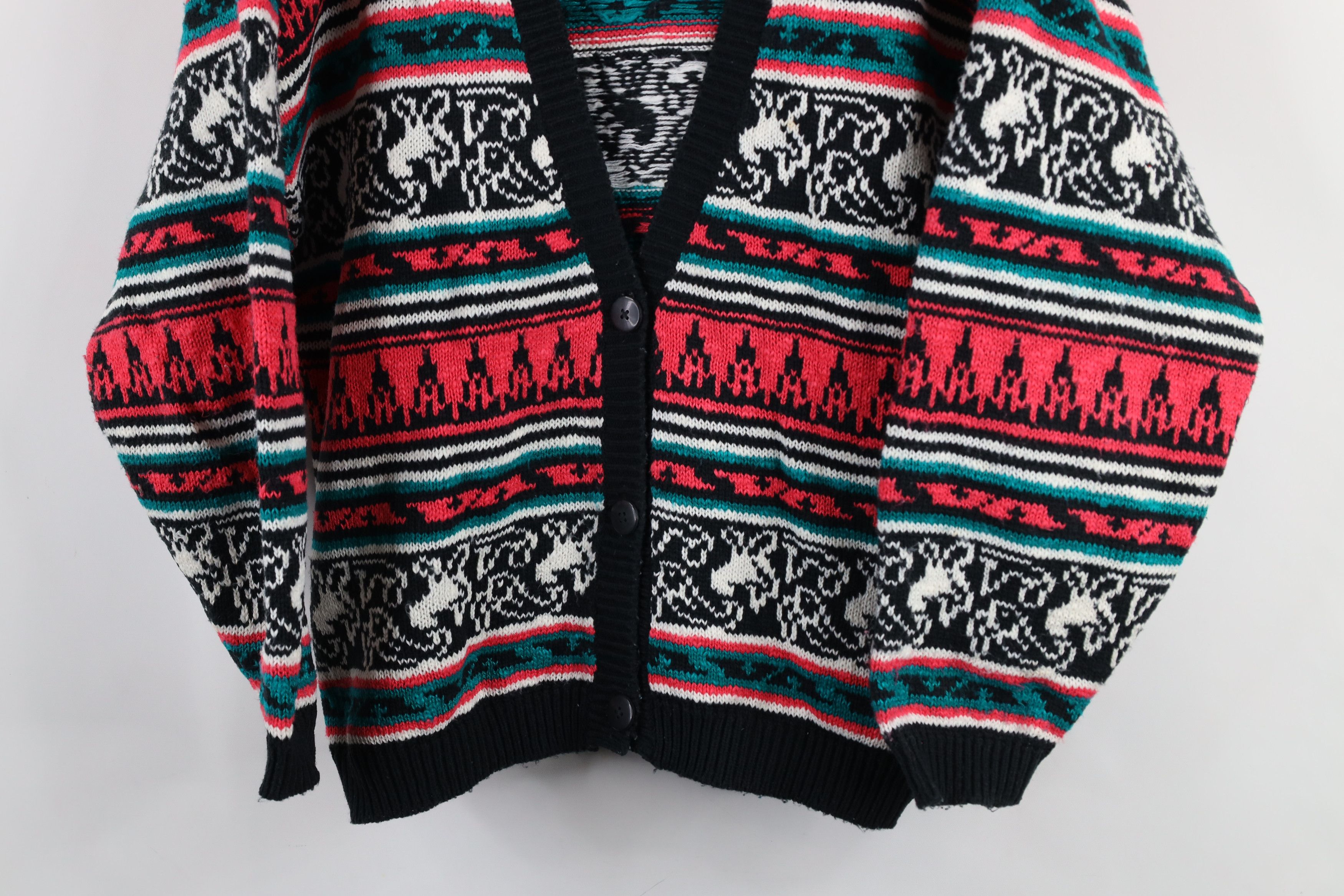 Vintage Vintage 90s Streetwear Paisley Knit Cardigan Sweater Size M / US 6-8 / IT 42-44 - 3 Thumbnail