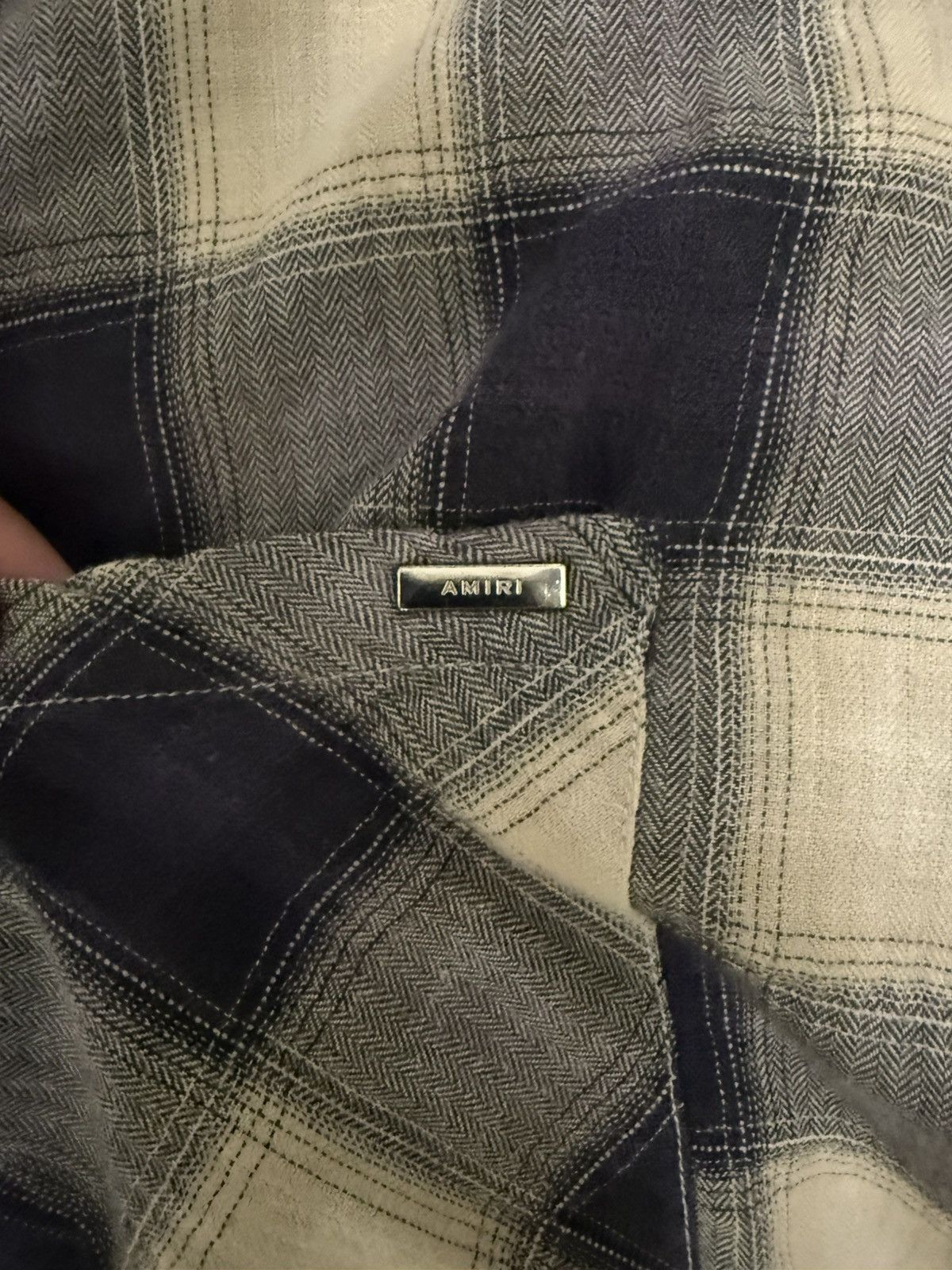 Amiri Amiri Flannel Light Blue Long Sleeve Button Down Frayed Hem Size US M / EU 48-50 / 2 - 3 Thumbnail
