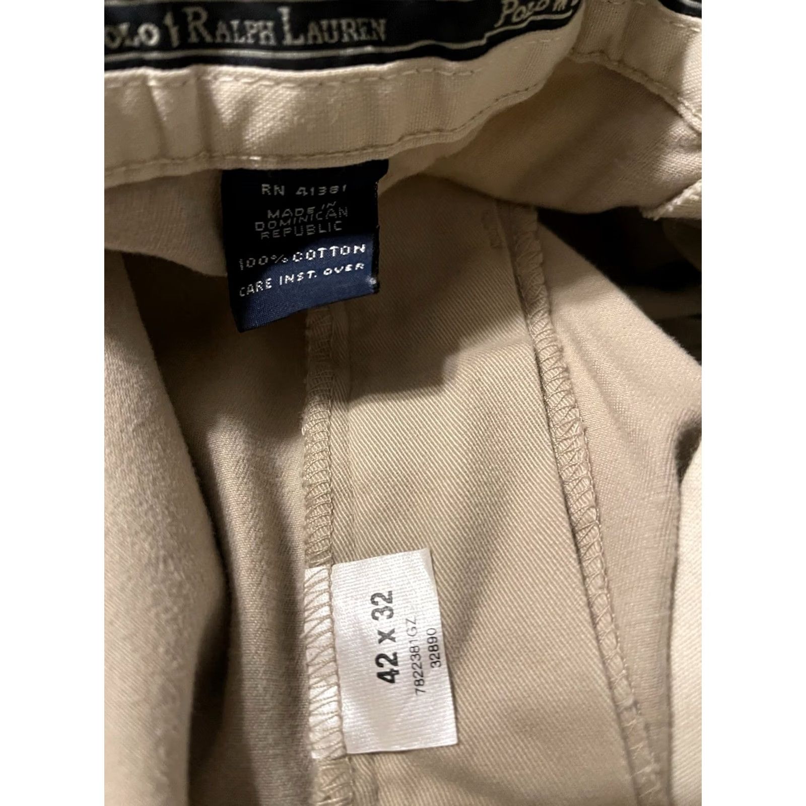 Polo Ralph Lauren VINTAGE Polo Ralph Lauren Andrew Pants Chino - Men's 42x32 - Beige Khaki Pleated Cotton Logo Regular Straight 42 Mens Size US XL / EU 56 / 4 - 4 Thumbnail