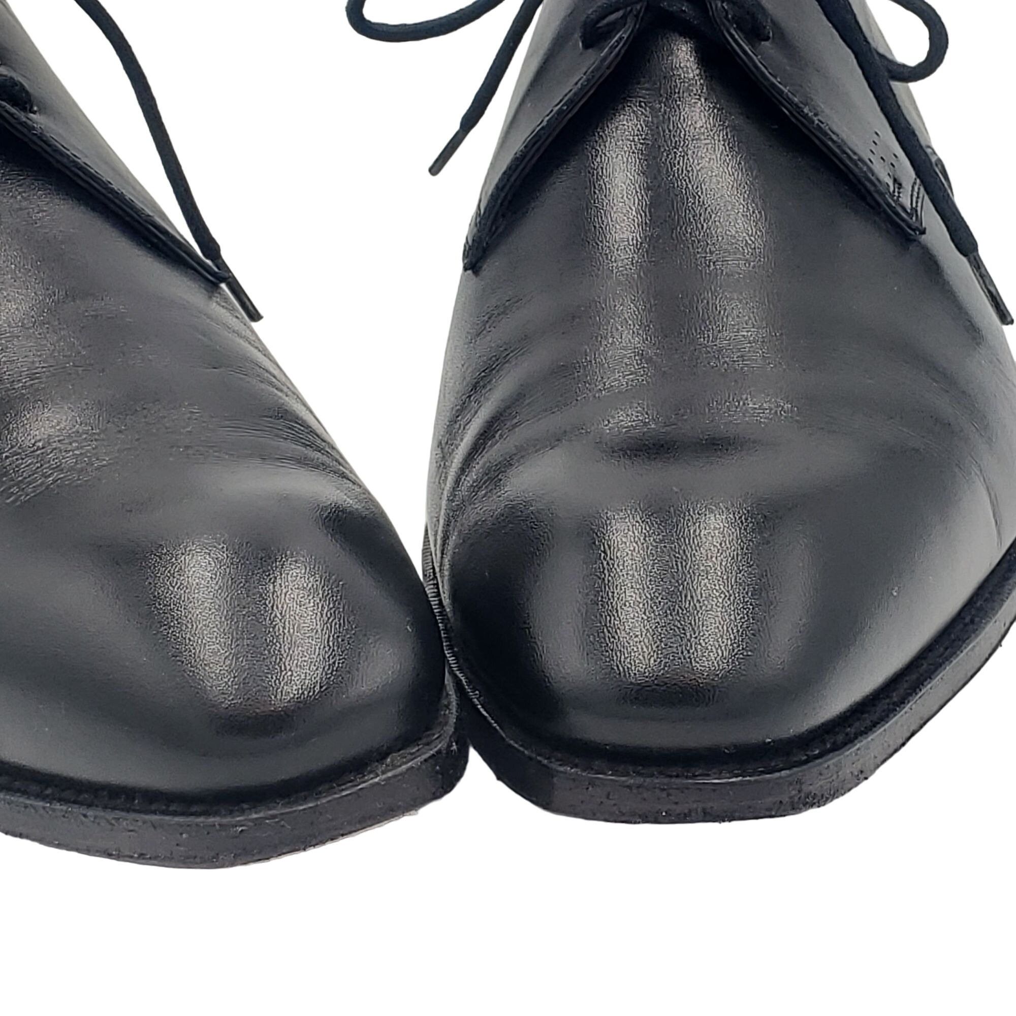 Carmina Shoemaker Luxury Mens 8 Black Calf All-Leather Dress