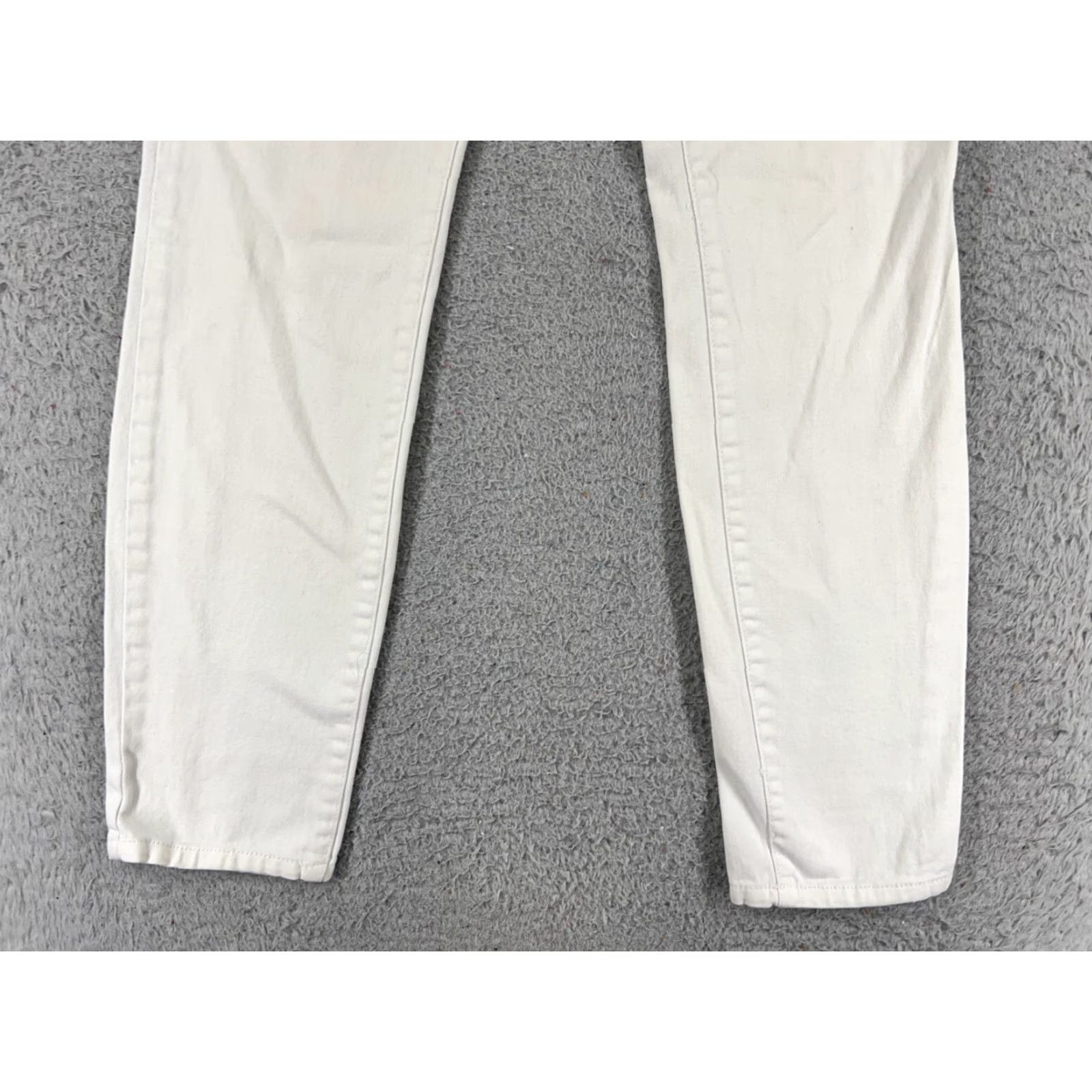 Vintage LEI Jeans Womens 3 White Denim Skinny Low Rise Embroidered 26x28 Distressed 5-Pocket Designer American Classic Logo Vintage No Size 26" / US 2 / IT 38 - 2 Thumbnail