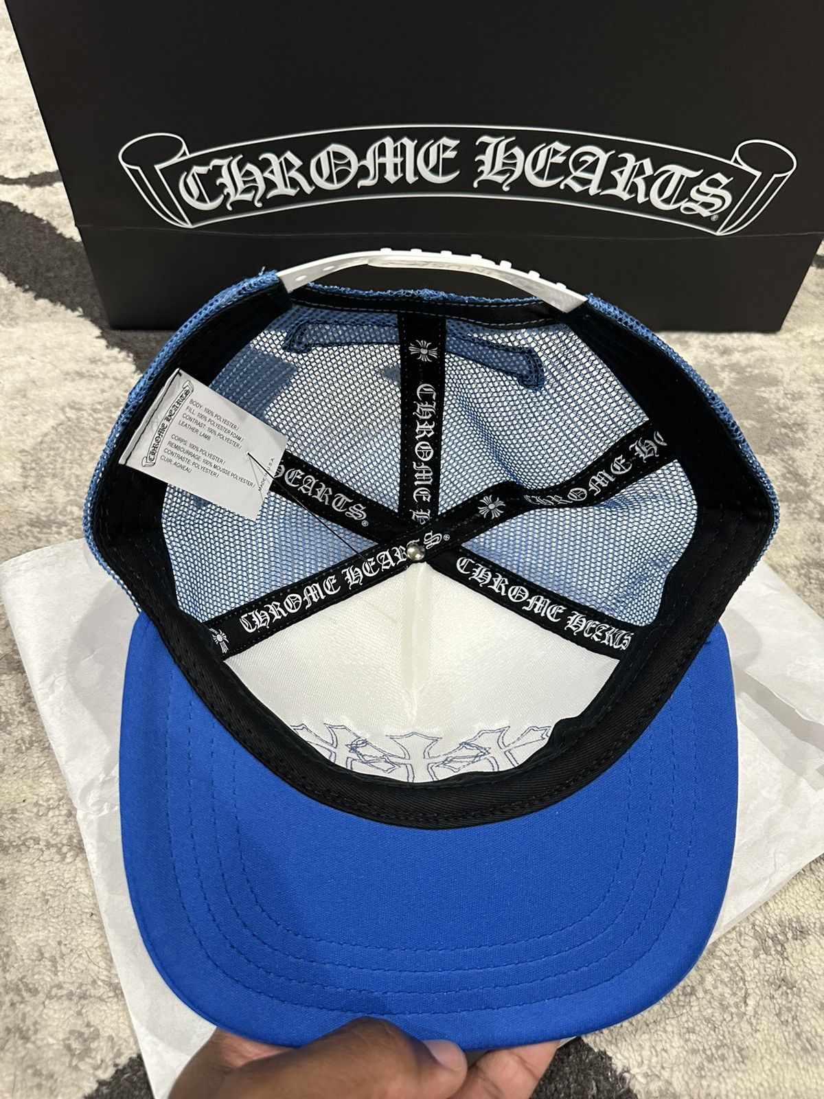 Chrome Hearts Chrome Hearts Cemetery Trucker Hat Blue Size ONE SIZE - 10 Thumbnail