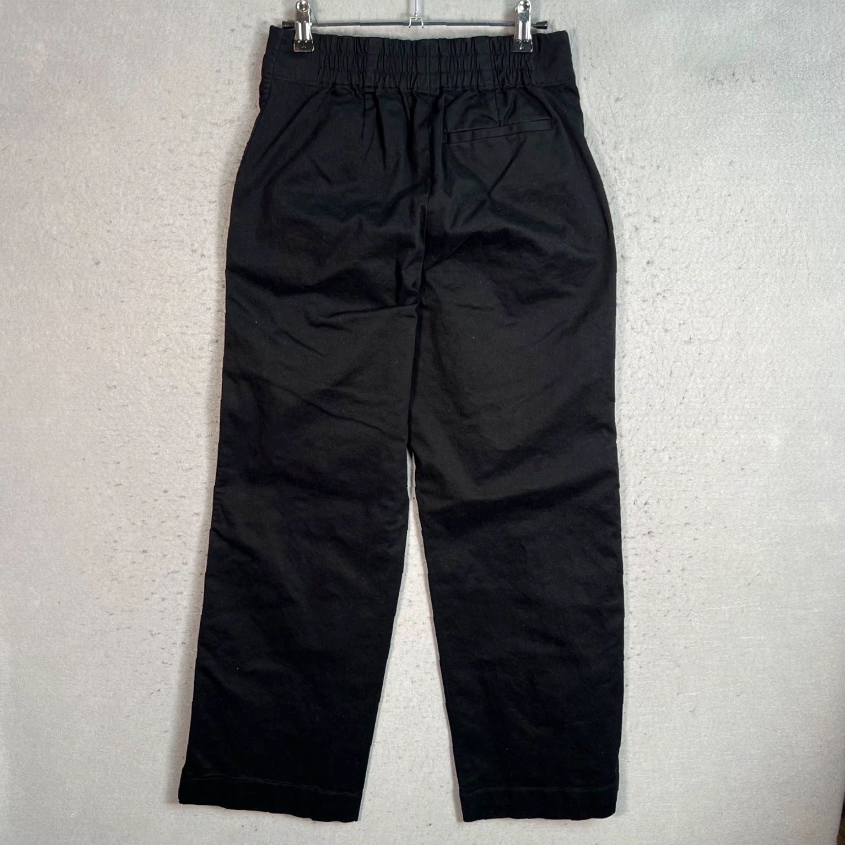 THAKOON Thakoon Womens Size 4 Black Wide-Leg Cotton Blend Chino Pants Size 27" / US 4 / IT 40 - 2 Thumbnail