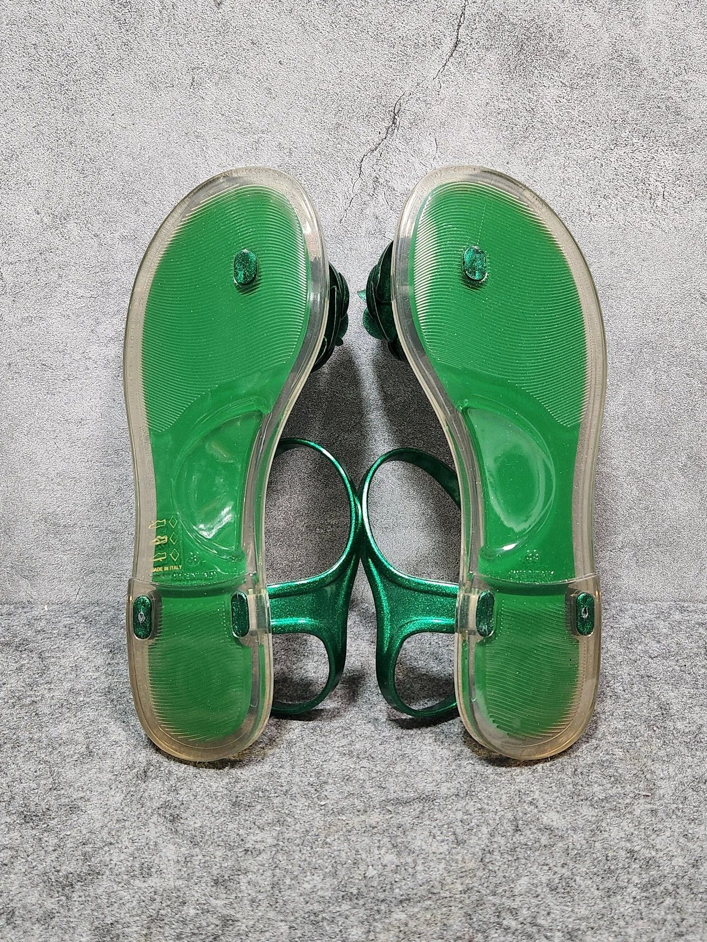 Chanel CHANEL Green Camellia Toe-Ring Ankle-Strap Sandal Wmns 39 Size US 8 / IT 38 - 4 Thumbnail