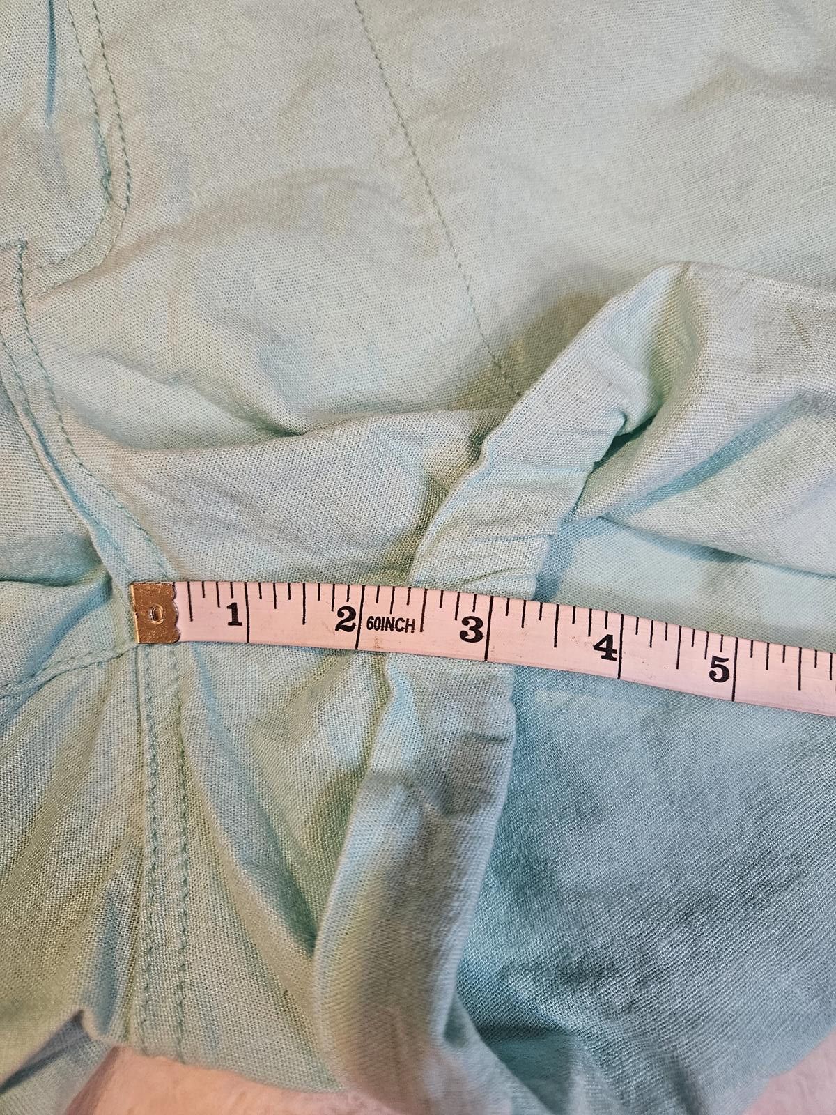 Designer Crown & Ivy Women's Mint Green Linen Shorts, #526 Size 34" / US 12 / IT 48 - 6 Thumbnail