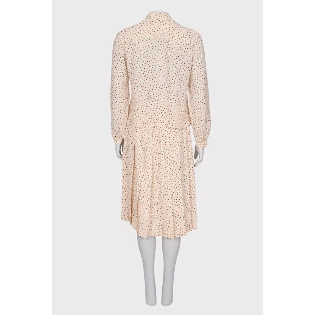 Celine Celine Silk Printed Blouse & Skirt Set - Size FR44 Size 32" / US 10 / IT 46 - 3 Thumbnail