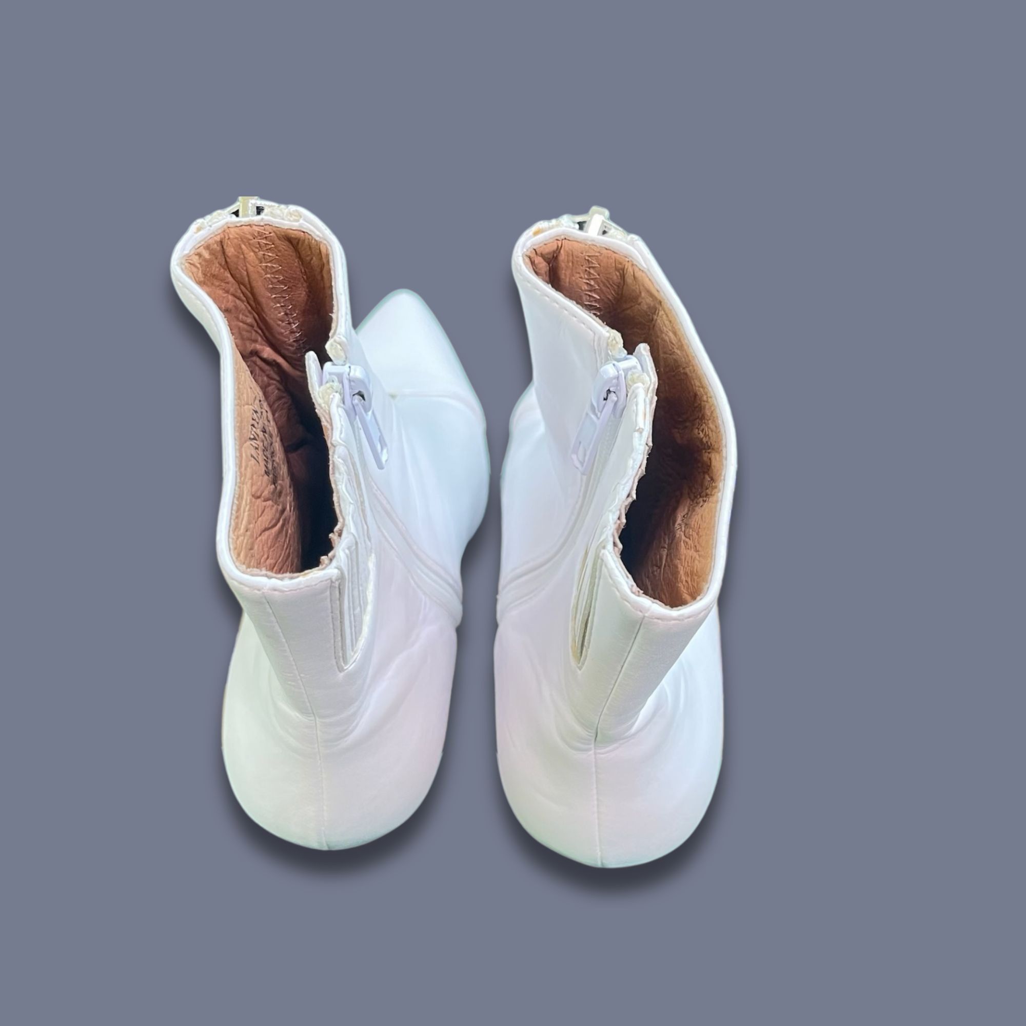 Jeffrey Campbell Jeffrey Campbell White Leather Ankle Boots With Zipper Closu Size US 6.5 / IT 36.5 - 6 Thumbnail