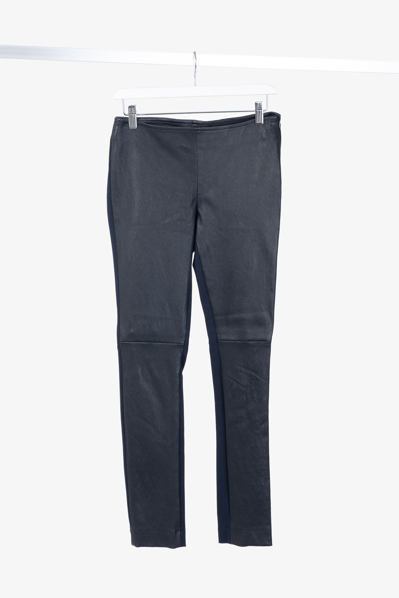 Akris Akris Punto Navy Leather & Ponte Combo Leggings Size 27" / US 4 / IT 40 - 1 Thumbnail