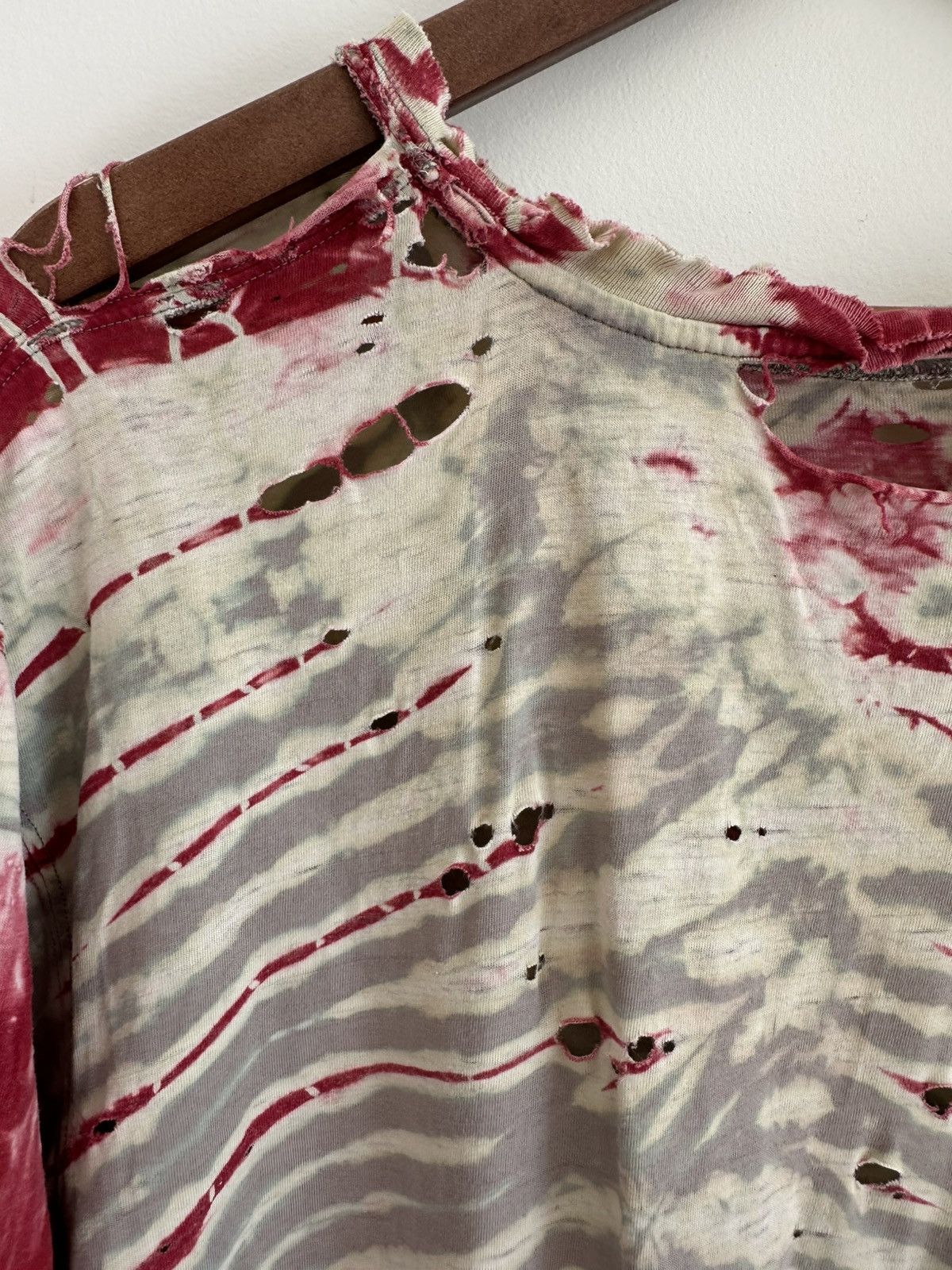 Other Shredded Tie Dye Stripe Tee - Destroyed Punk Grunge XL Size US L / EU 52-54 / 3 - 3 Thumbnail