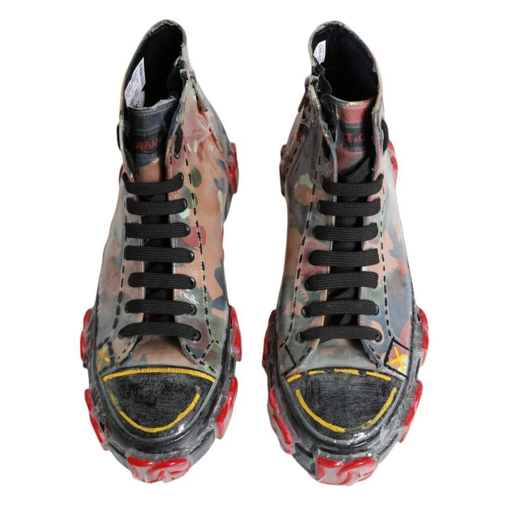 Dolce & Gabbana Dolce & Gabbana Multicolor Camouflage High Top Sneakers Shoe Size US 11 / EU 44 - 4 Thumbnail