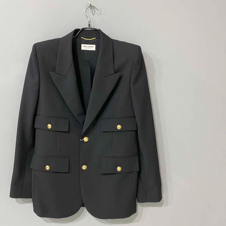 Saint Laurent Paris Saint Laurent Paris Classic Gold Button Black blazer 2505-N Size XS / US 0-2 / IT 36-38 - 2 Thumbnail