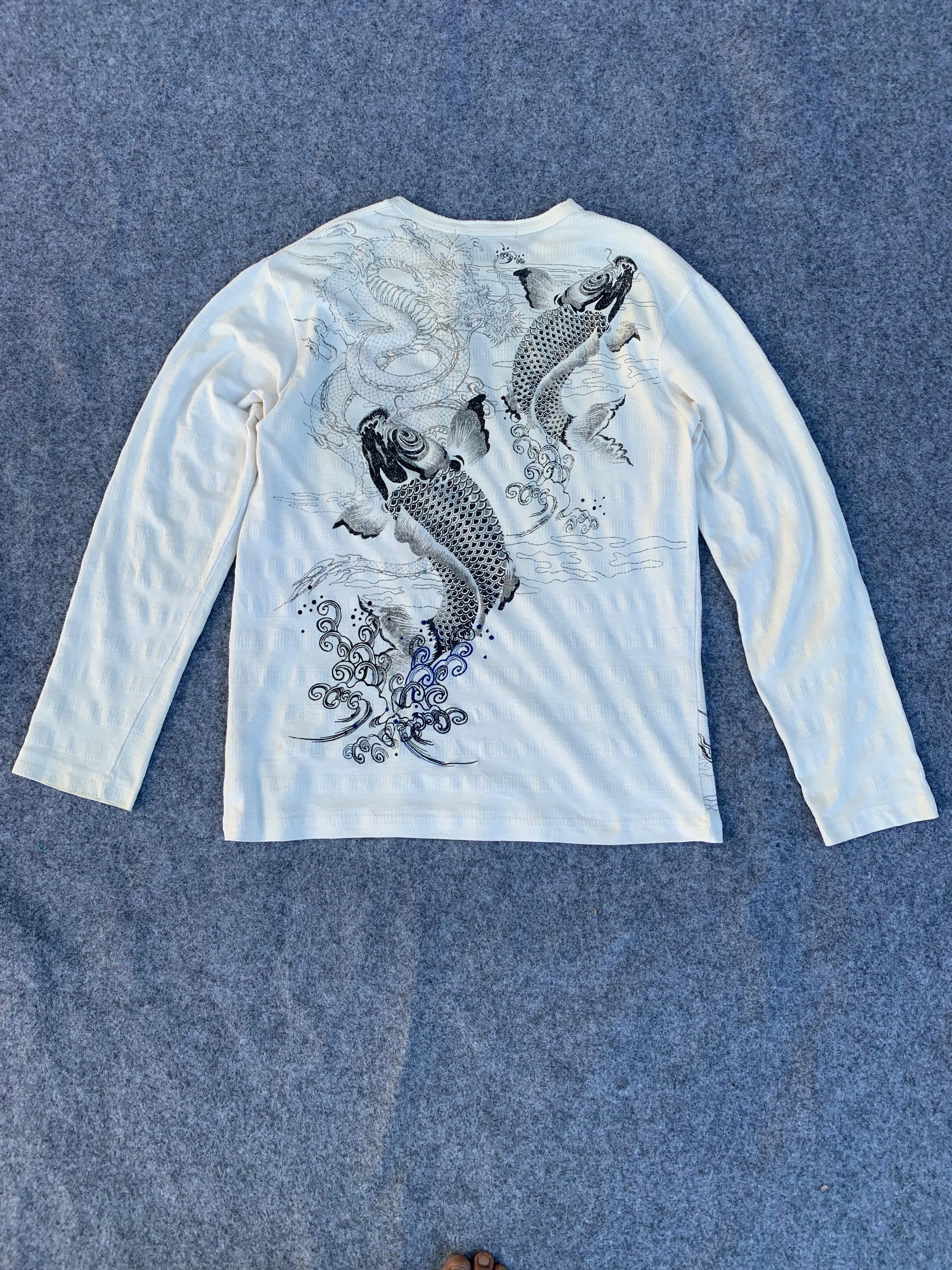 Japanese Brand Koi Fish Sukajan Long Sleeve T shirt Size US L / EU 52-54 / 3 - 2 Thumbnail