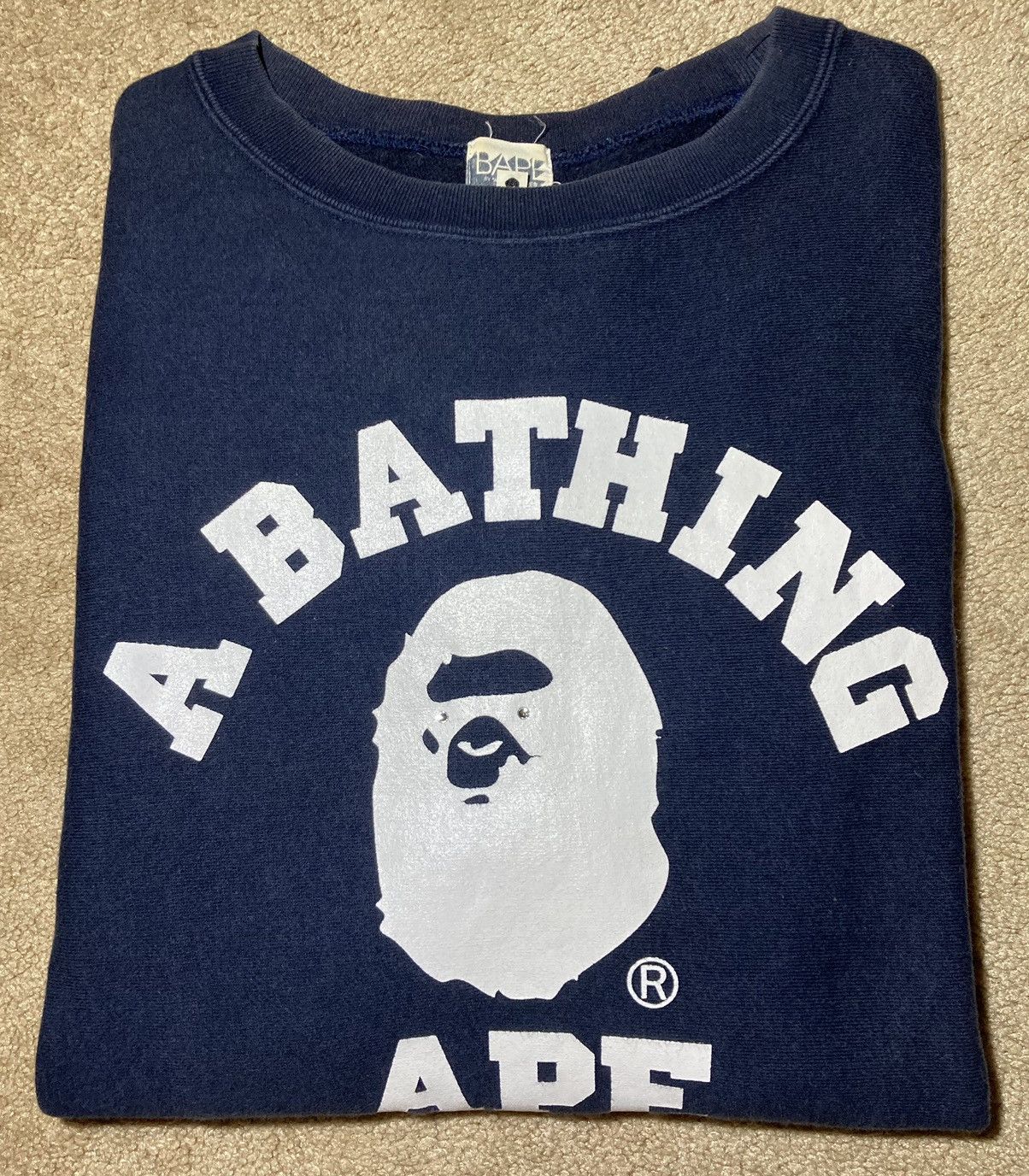 2007 Bape College Logo Swarovski College Crewneck Crystal
