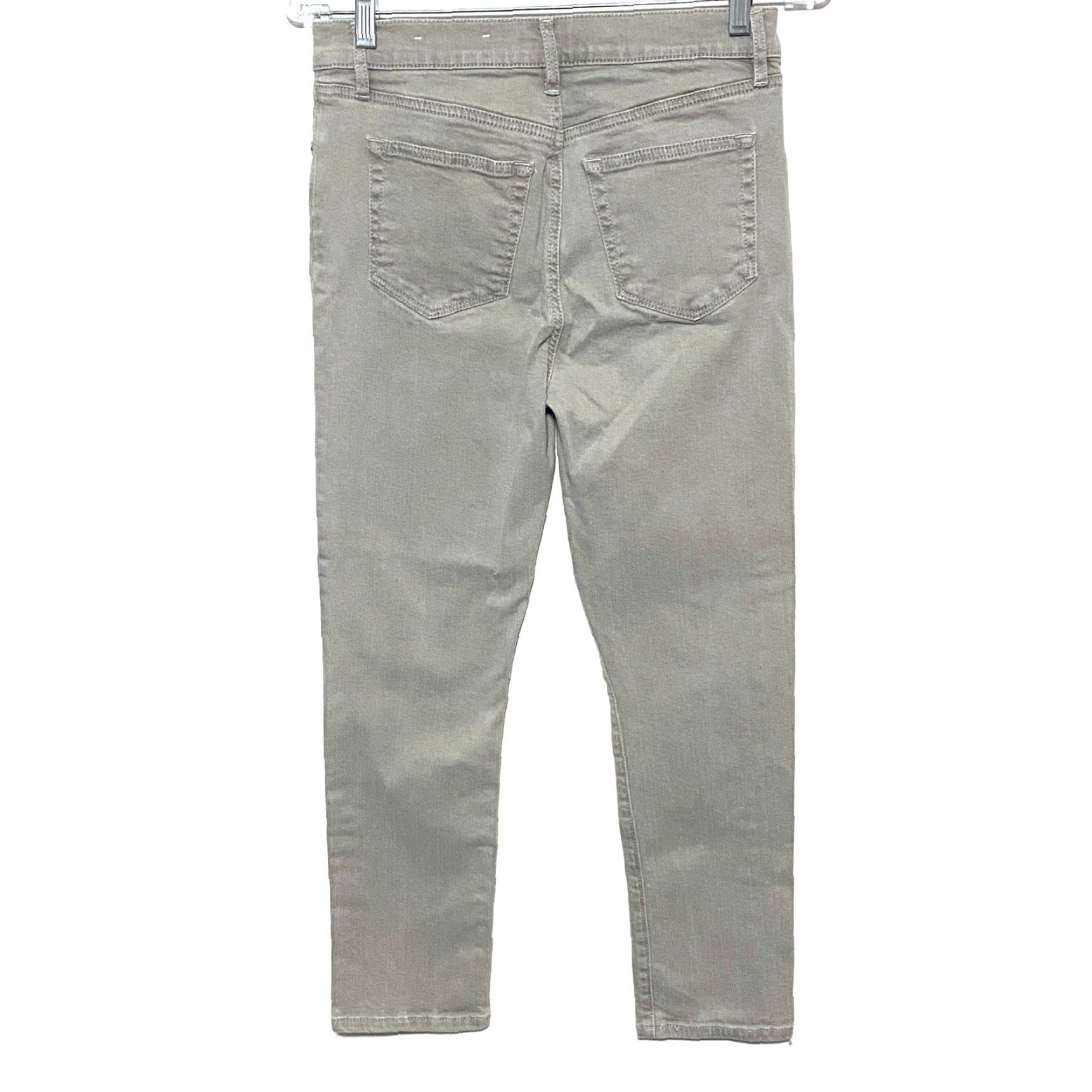 Ann Taylor LOFT High Rise Slim Straight Jeans Women 0 Casual Office Stretch Classic Preppy Denim 5-Pocket Tan Slim Regular Inseam 25.5 in Jeans Size 25" / US 0 / IT 36 - 2 Thumbnail