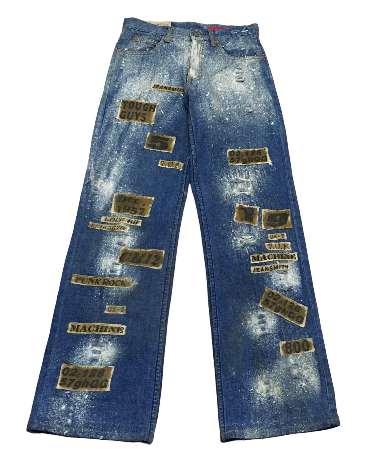 Japanese Brand Rare Design Vintage Tough Jeansmith Patchwork Jeans 2000s Size US 28 / EU 44 - 1 Thumbnail