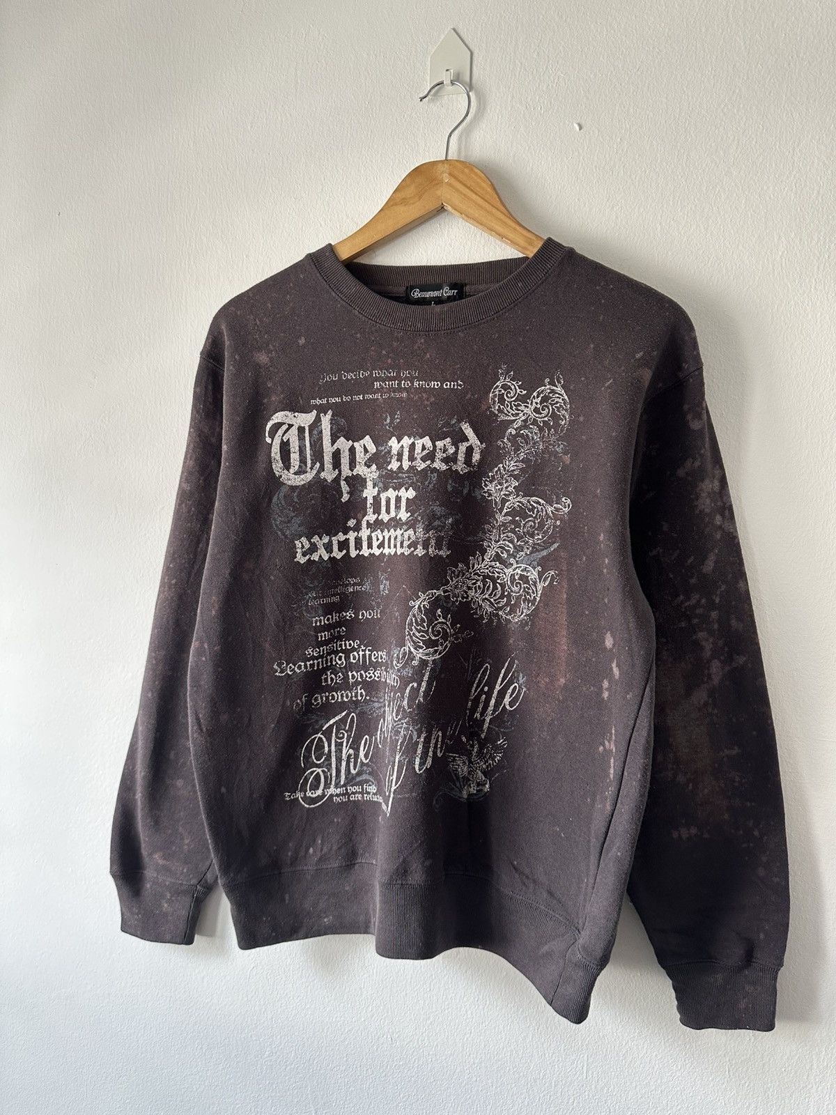 If Six Was Nine Vintage Trashed Beaurmont Carr Affliction Sweatshirt Size US L / EU 52-54 / 3 - 3 Thumbnail