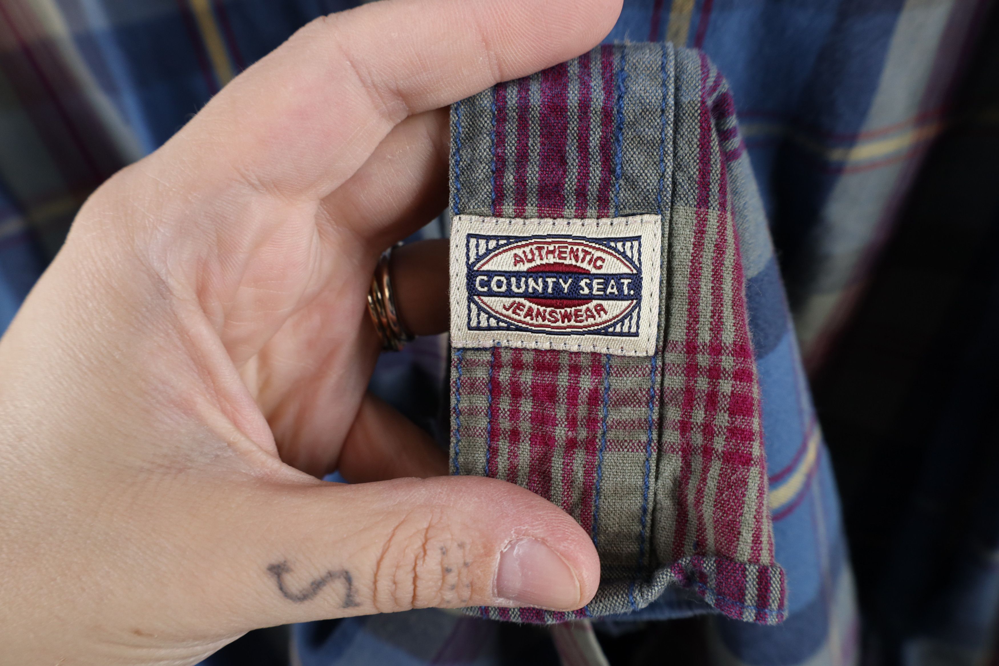 Vintage Vintage 90s Streetwear Denim Collar Button Down Shirt Plaid Size US L / EU 52-54 / 3 - 4 Thumbnail